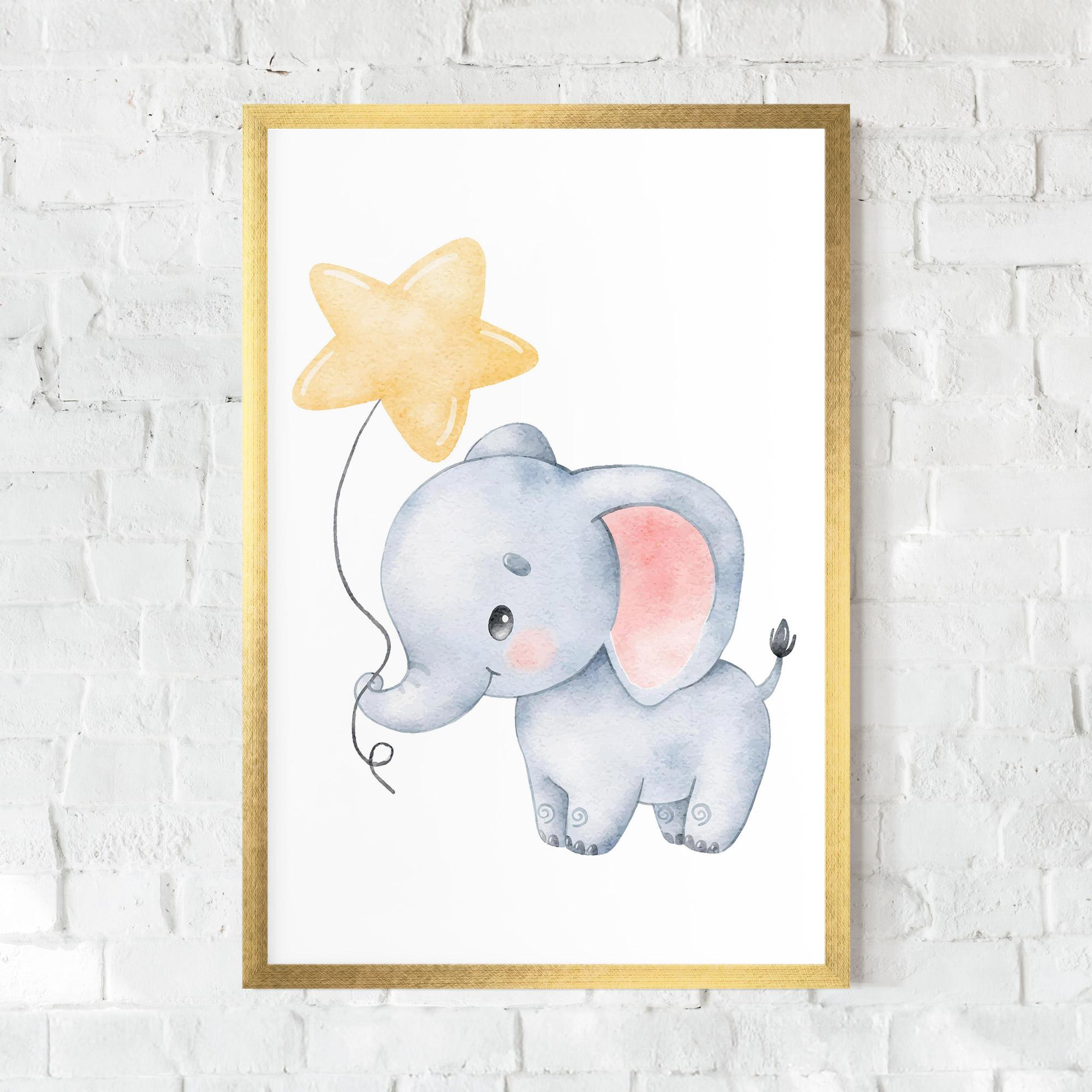 Gerahmte Poster Baby Elephant Kids mockup 0