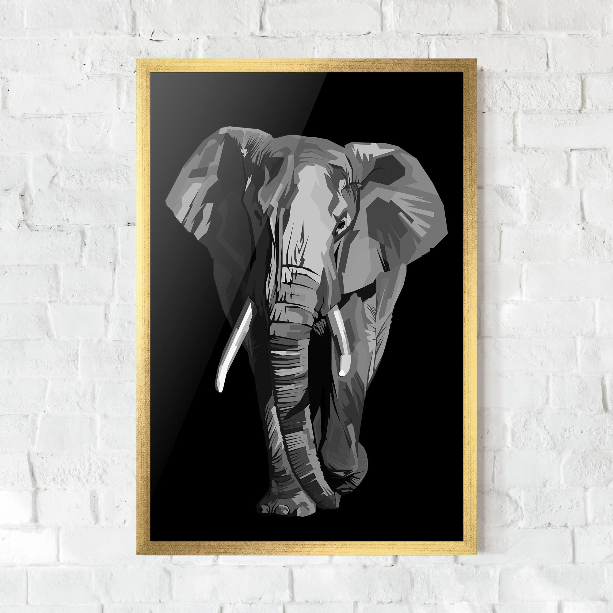 Gerahmte Poster Beautiful Grey Elephant mockup 0