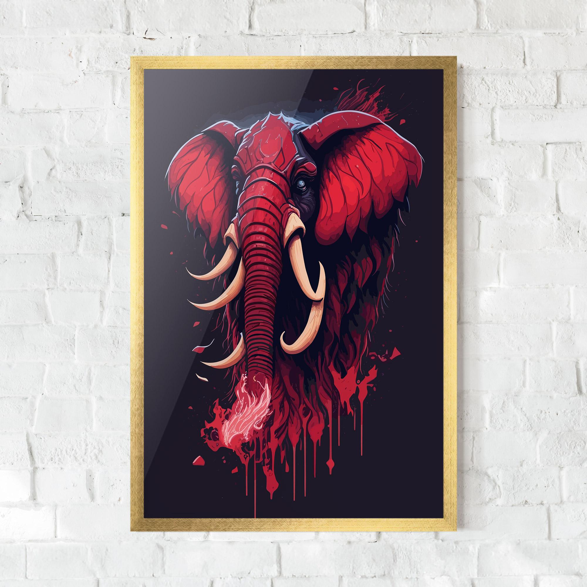 Gerahmte Poster Bloody Elephant mockup 0