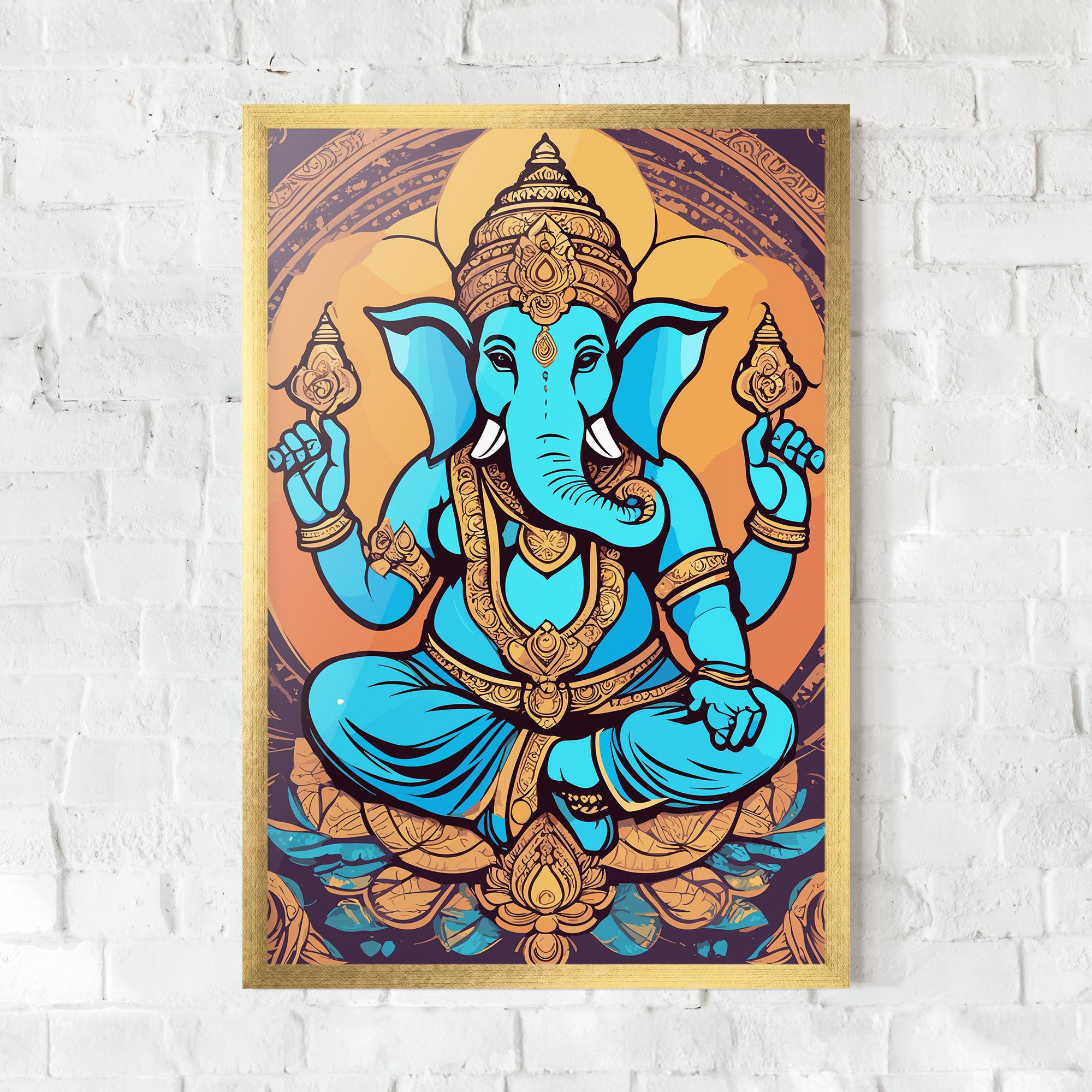 Gerahmte Poster Blue Elephant mockup 0