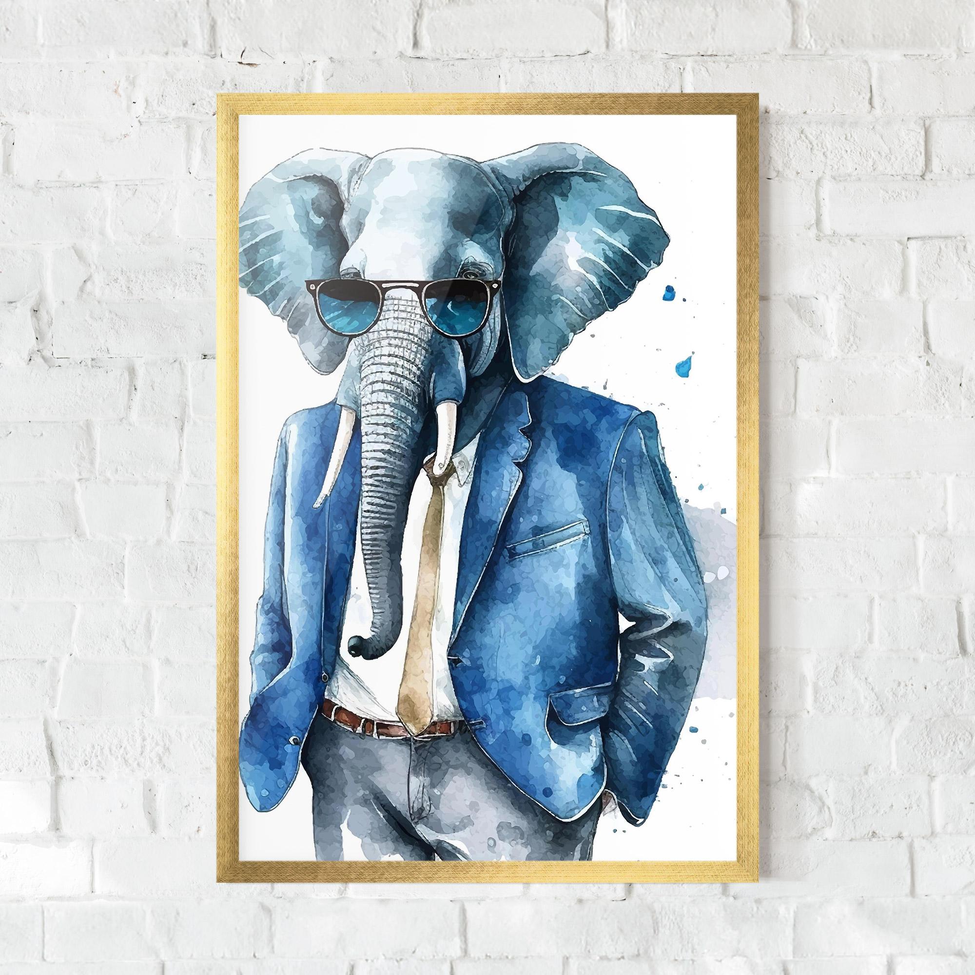 Gerahmte Poster Bussiness Elephant mockup 0