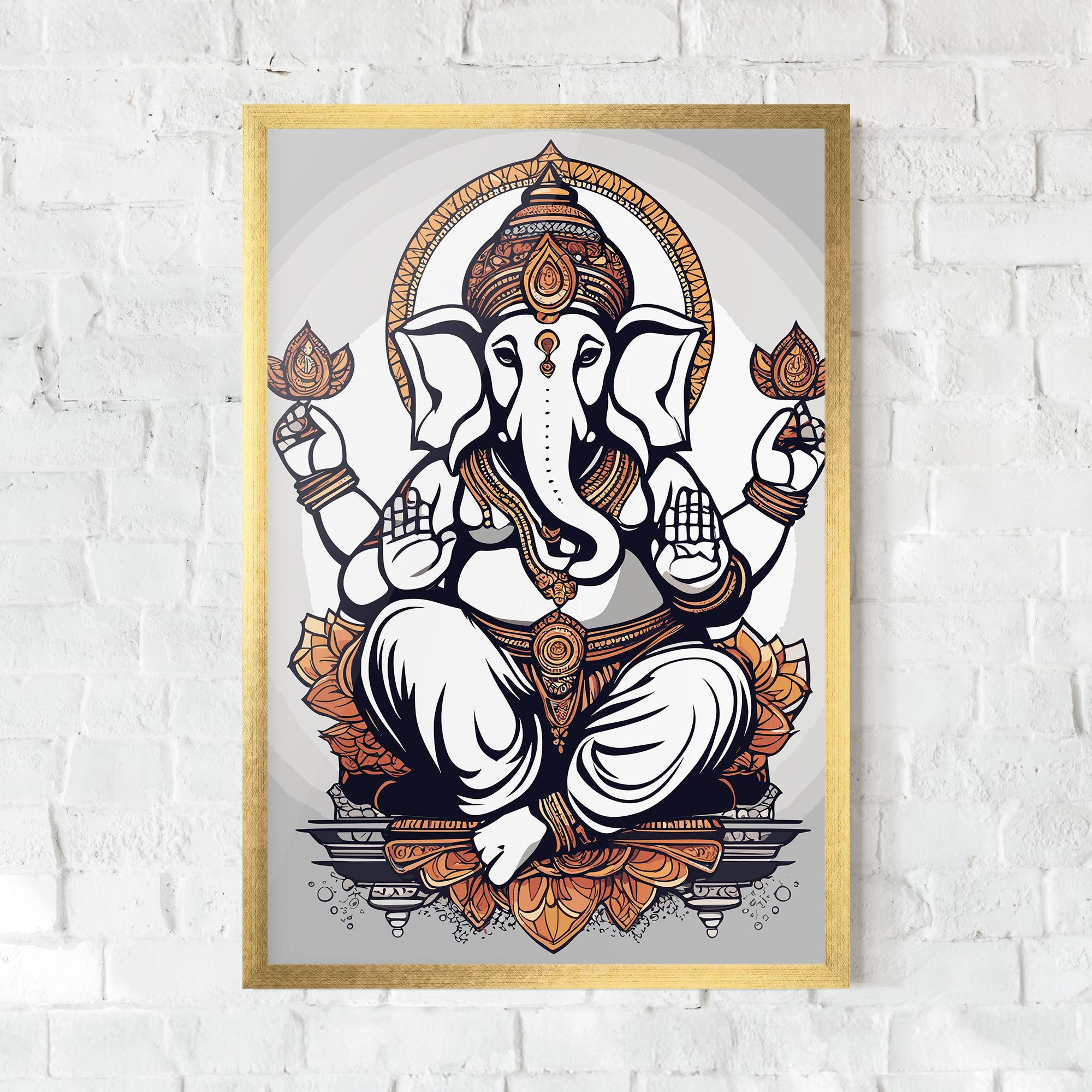 Gerahmte Poster Chaturthi Grey mockup 0