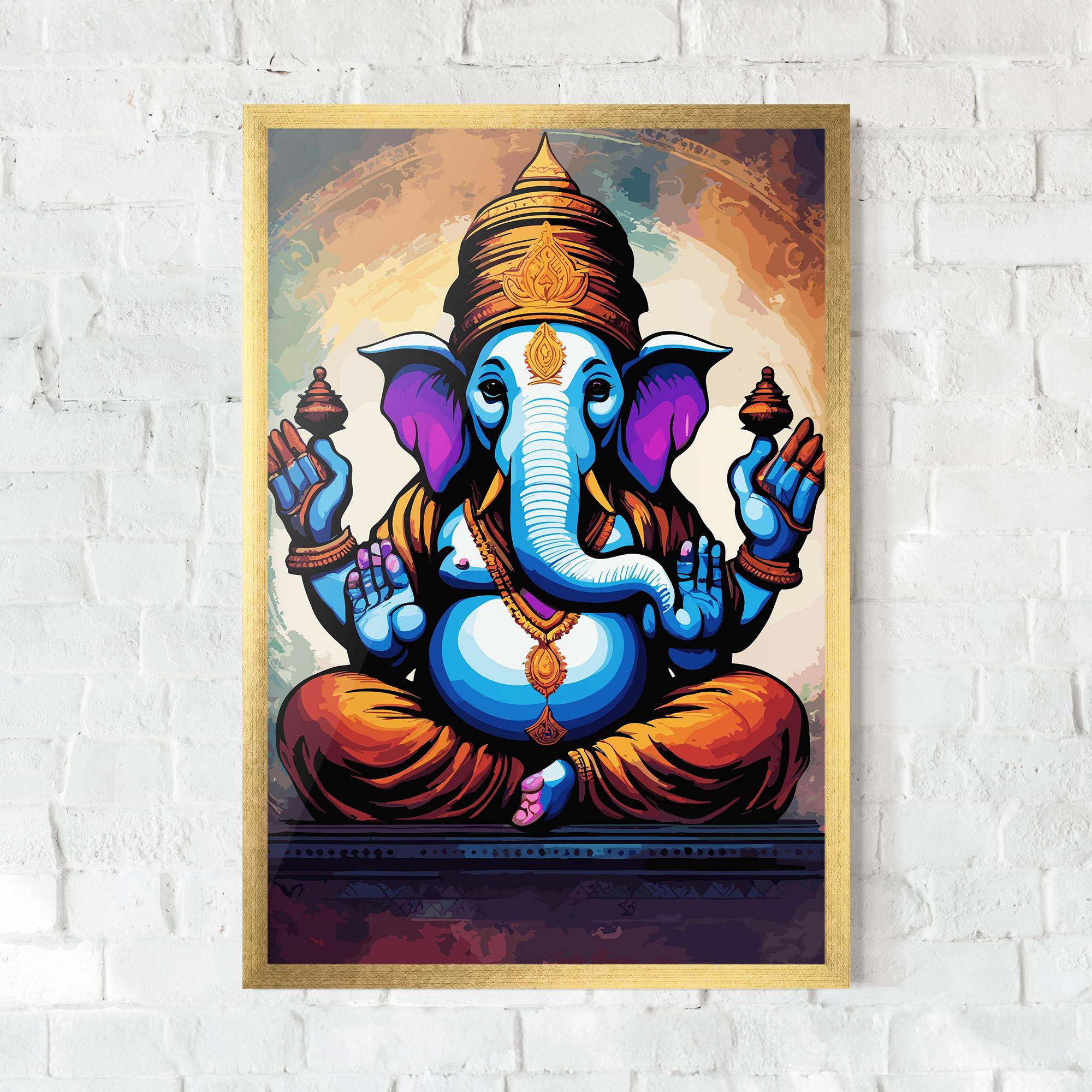 Gerahmte Poster Ganesh Colorful mockup 0