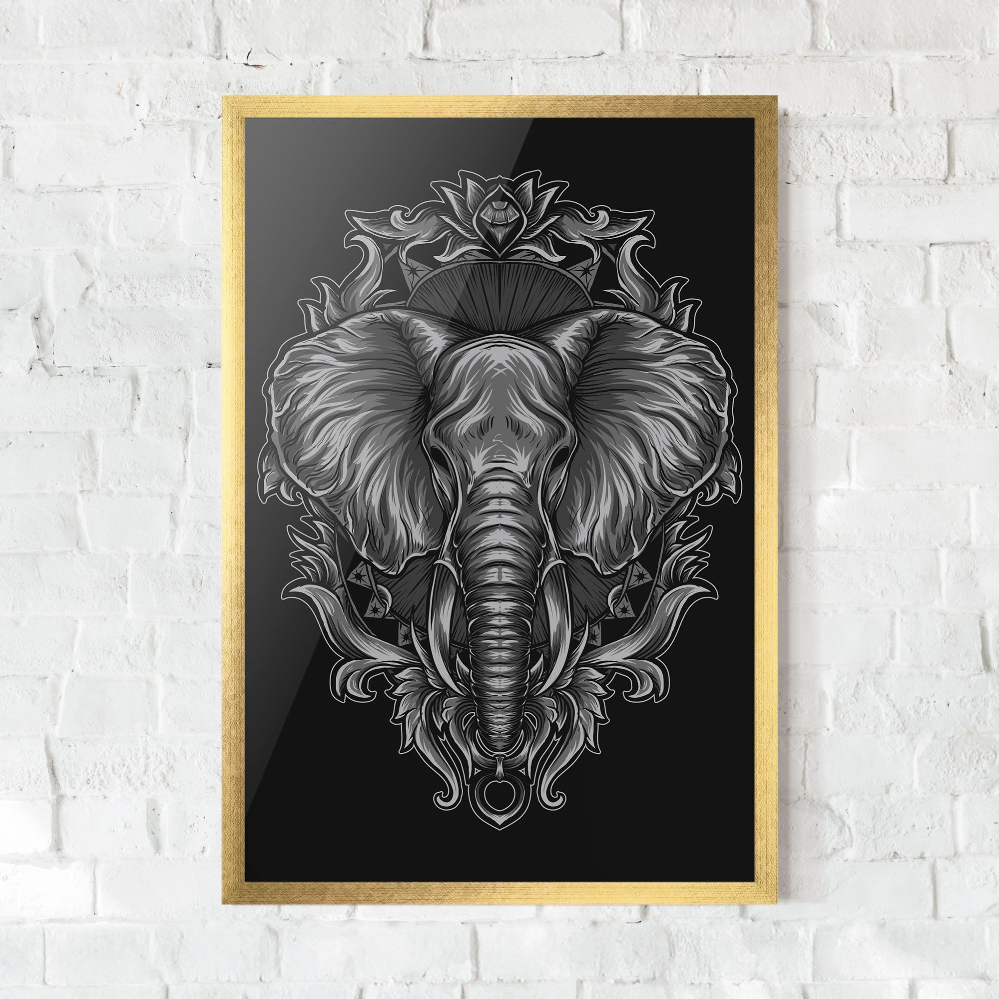 Grey Elephant Head mockup 0