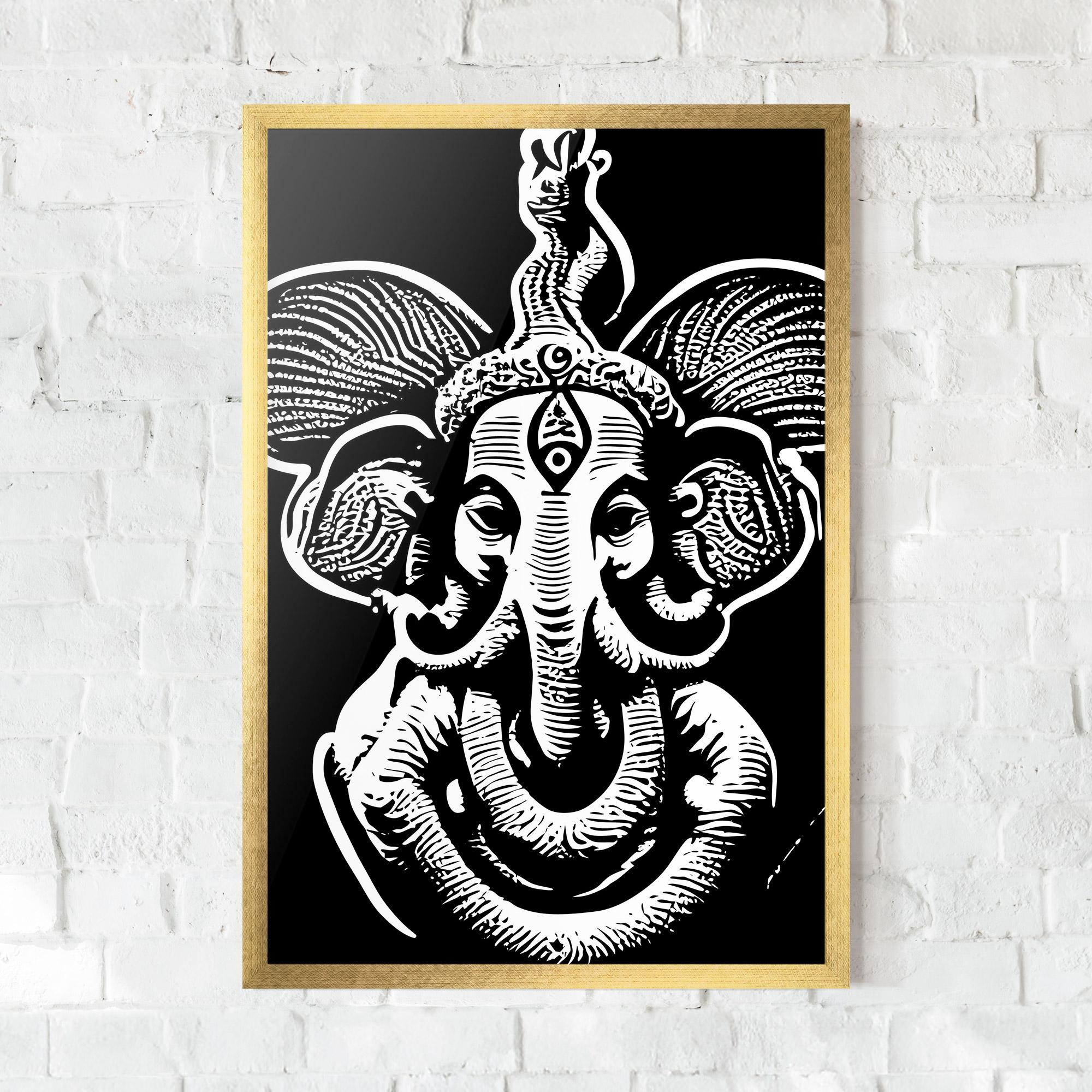 Gerahmte Poster White Head Elephant mockup 0