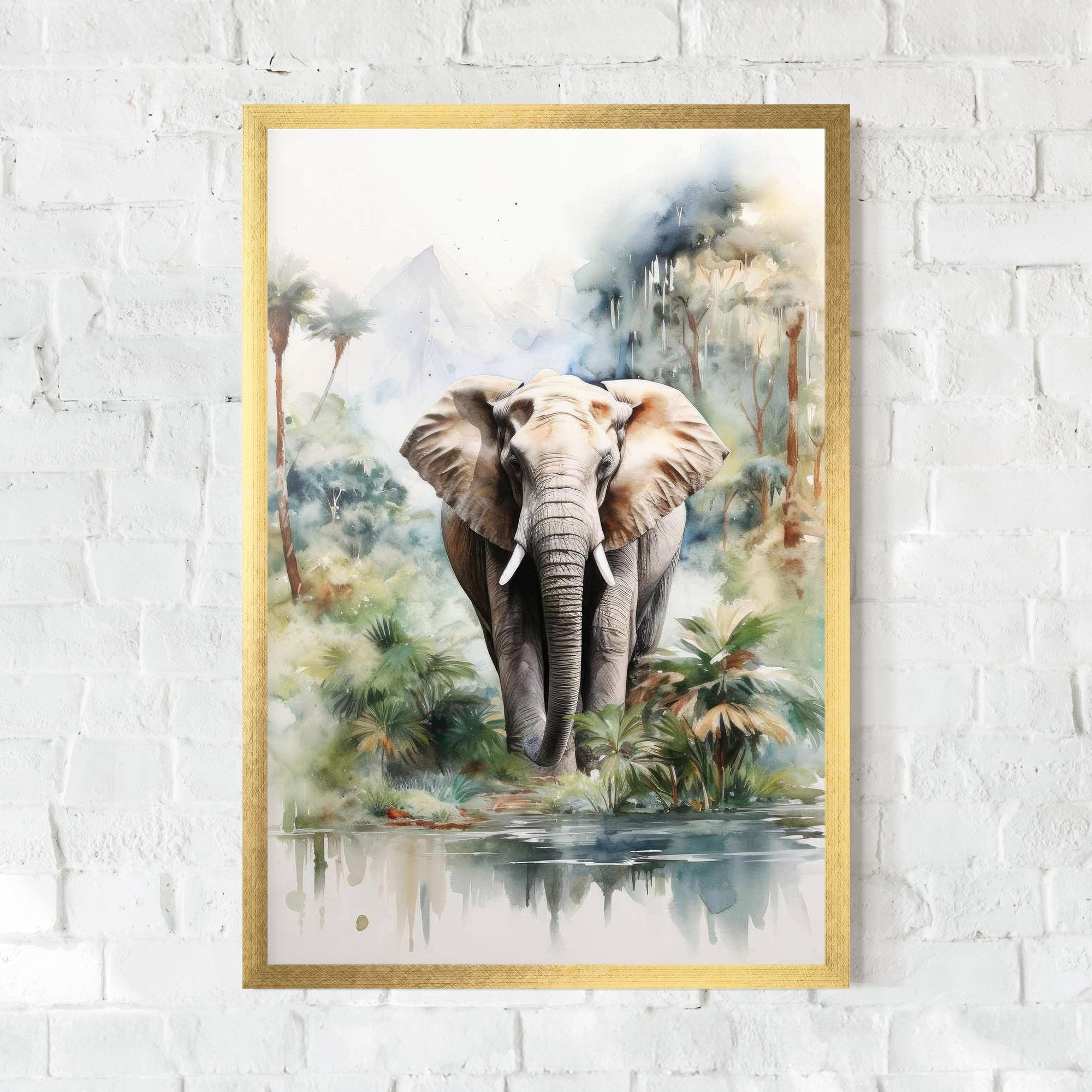 Wild Watercolor Elephant mockup 0