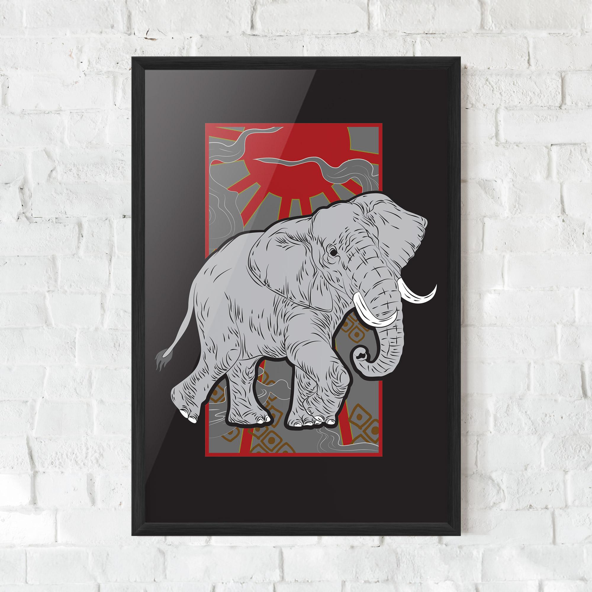 Gerahmte Poster Asian Elephant mockup 0