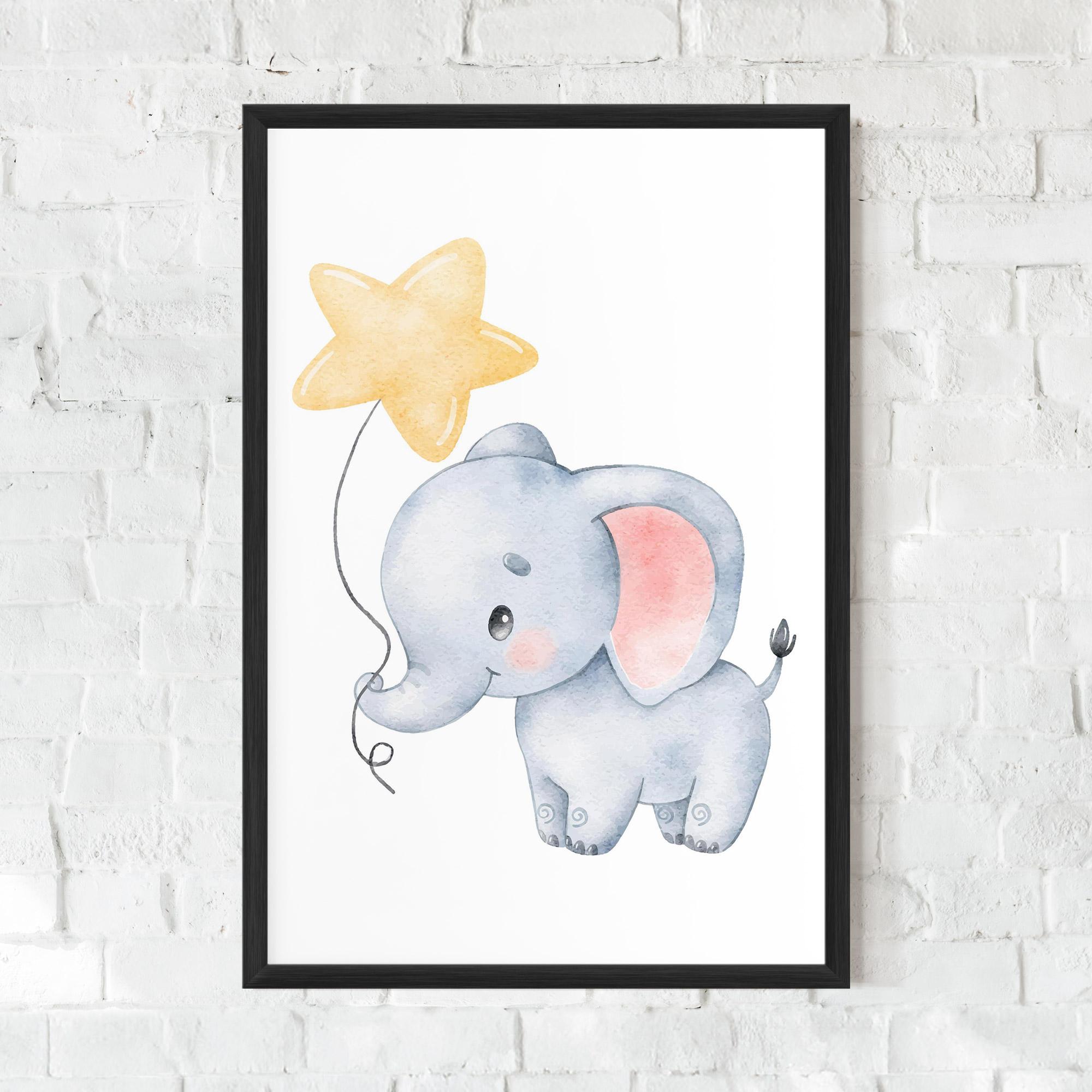 Gerahmte Poster Baby Elephant Kids mockup 0