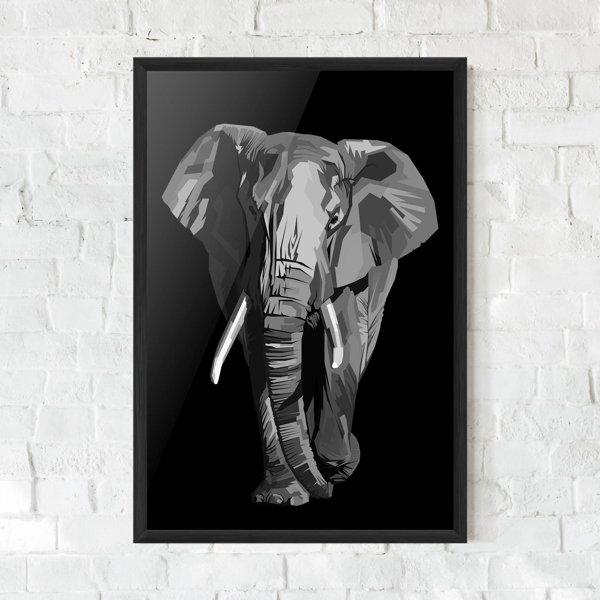 Gerahmte Poster Beautiful Grey Elephant mockup 0