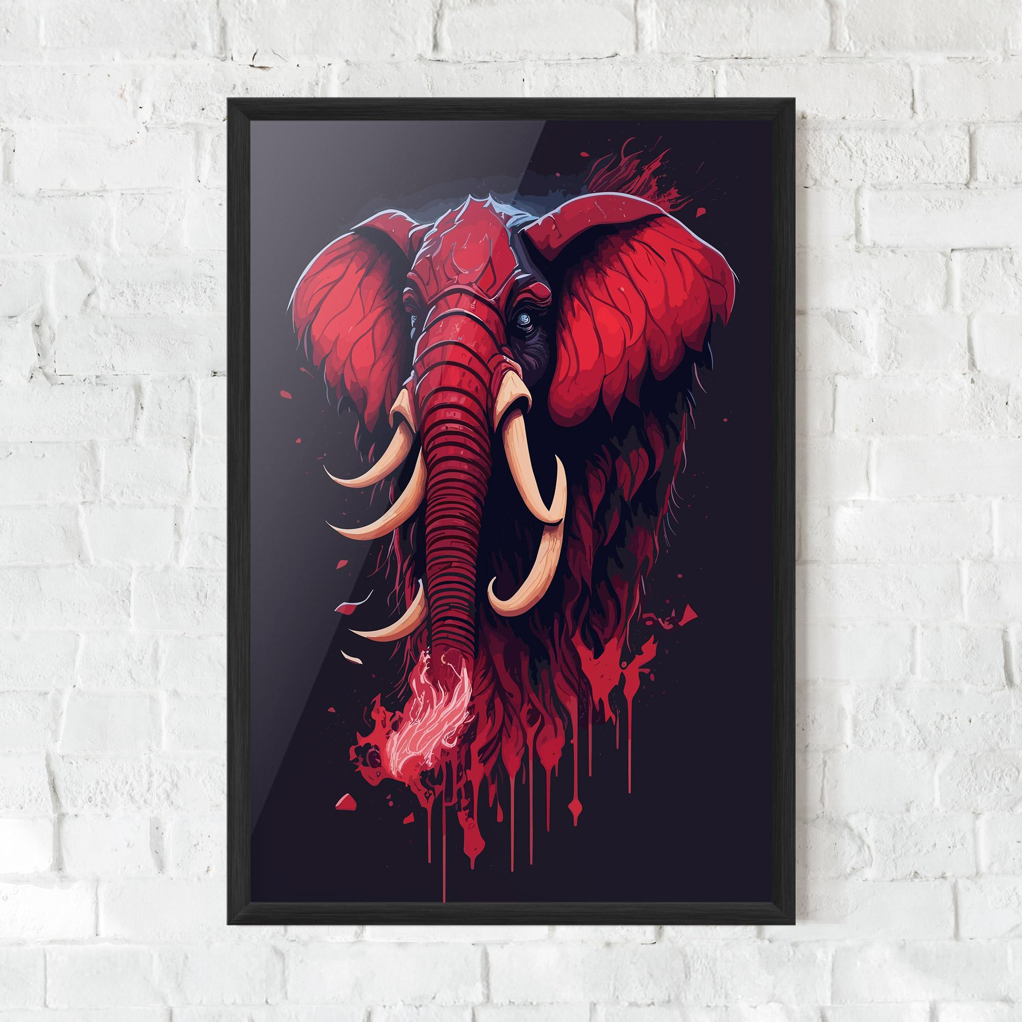Gerahmte Poster Bloody Elephant mockup 0
