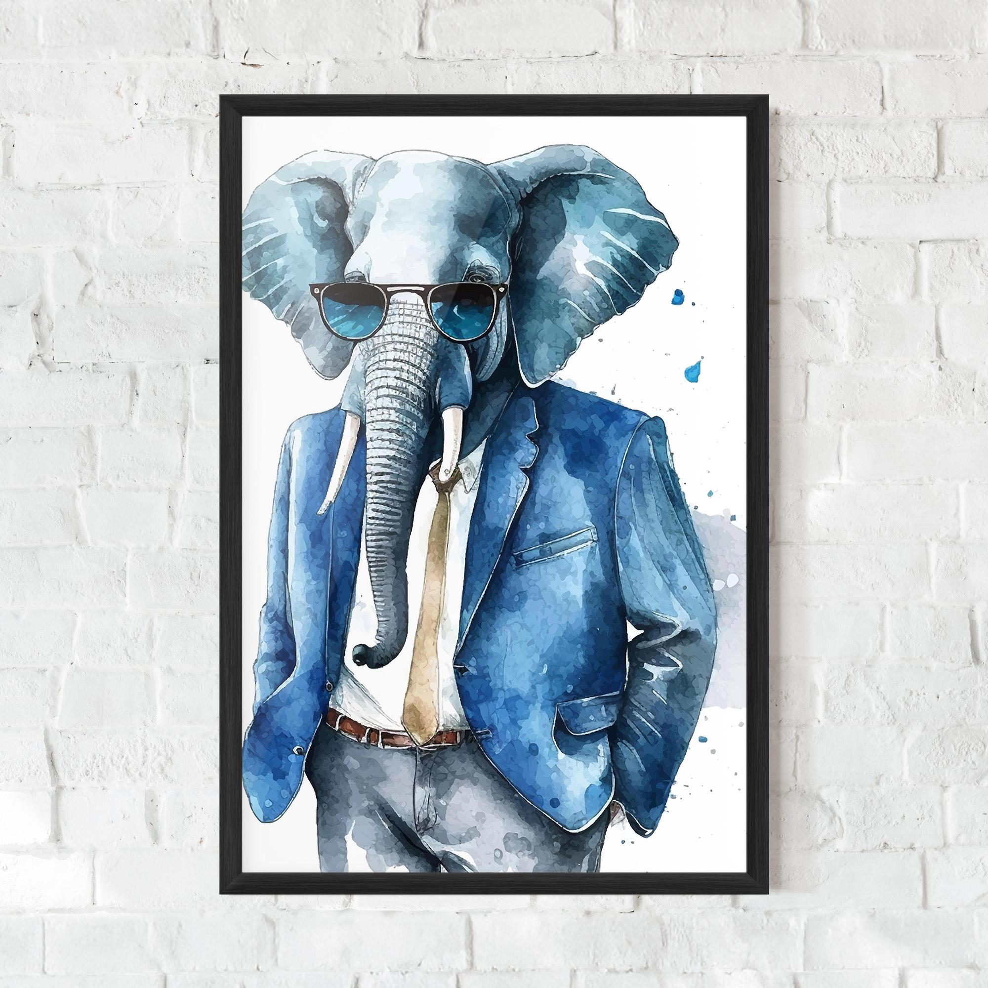 Gerahmte Poster Bussiness Elephant mockup 0