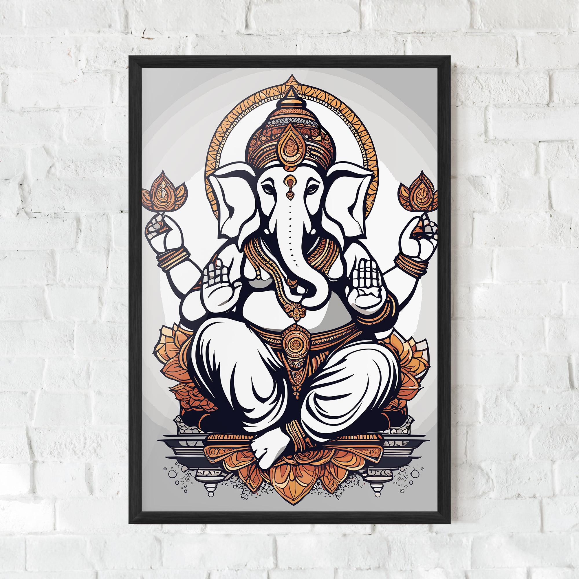 Gerahmte Poster Chaturthi Grey mockup 0