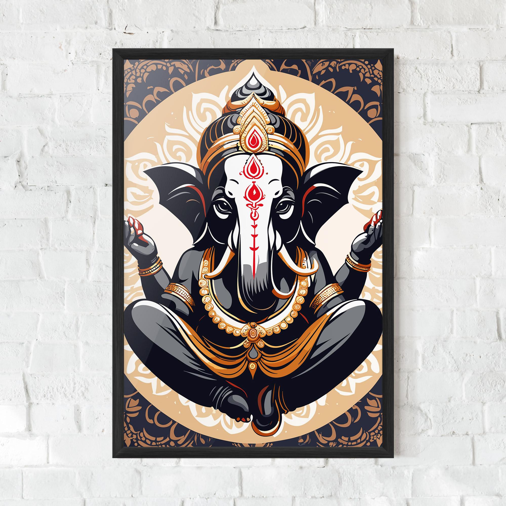 Gerahmte Poster Elefant Color Mix mockup 0