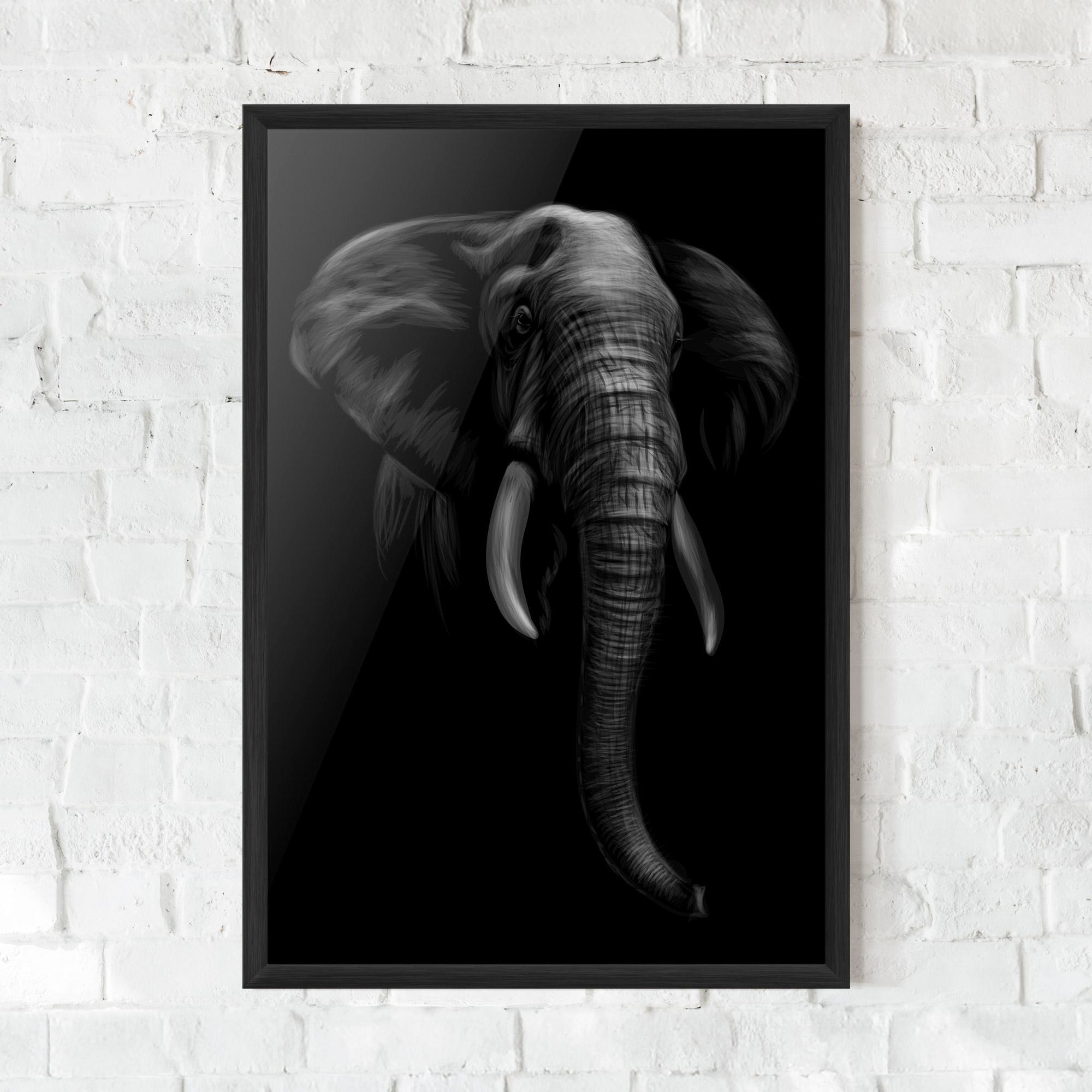 Gerahmte Poster Elephant Head mockup 0