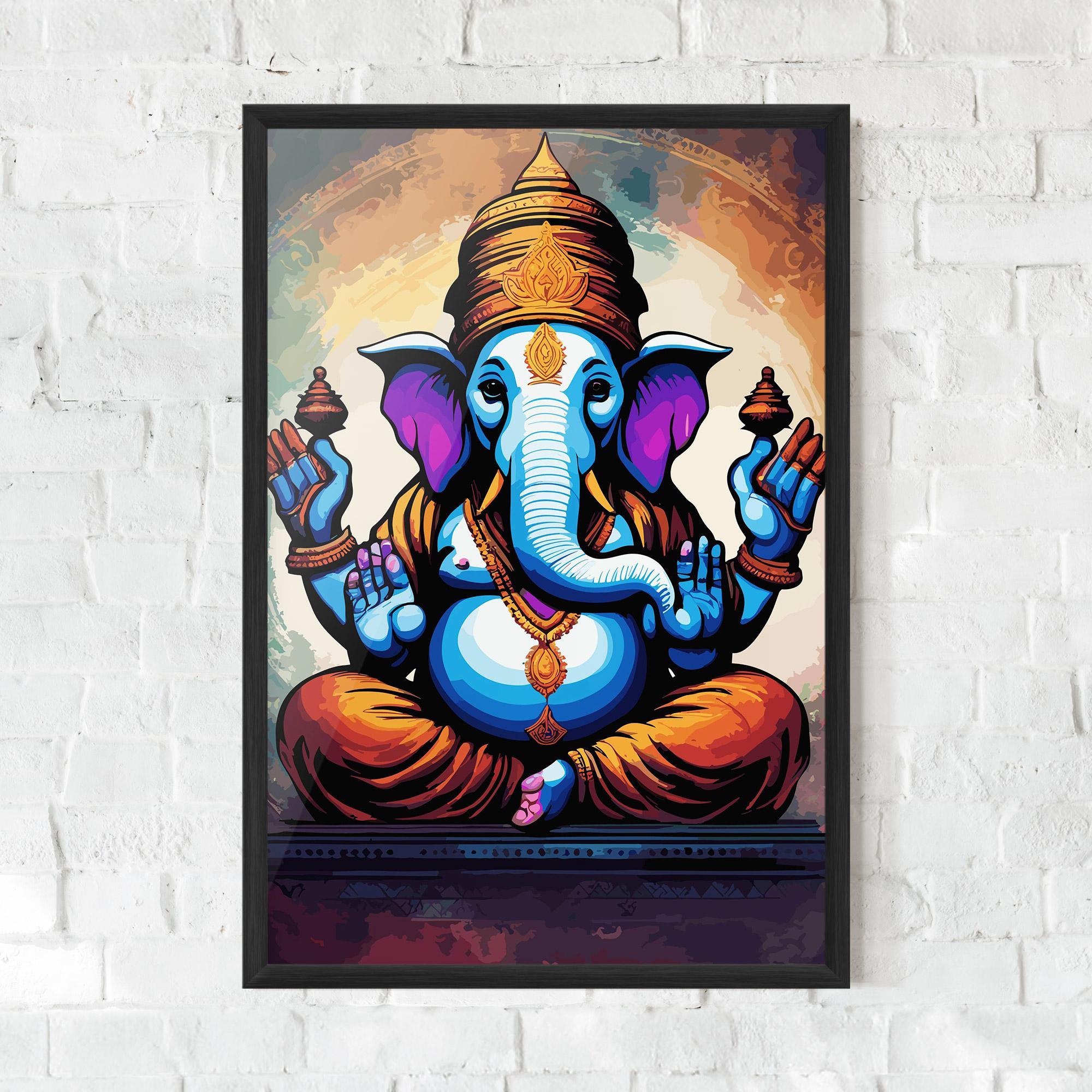 Gerahmte Poster Ganesh Colorful mockup 0