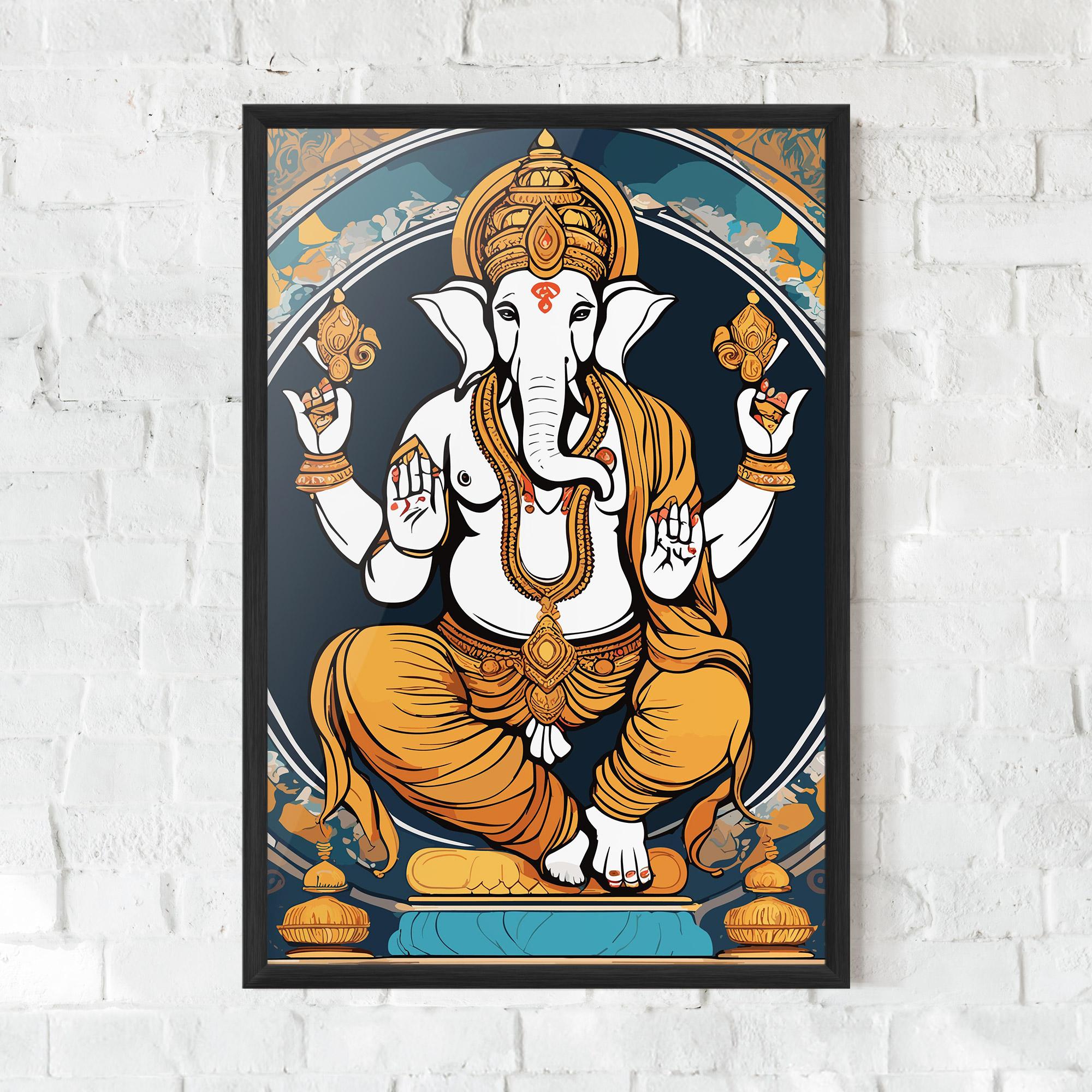 Gerahmte Poster Gold Ganpati mockup 0