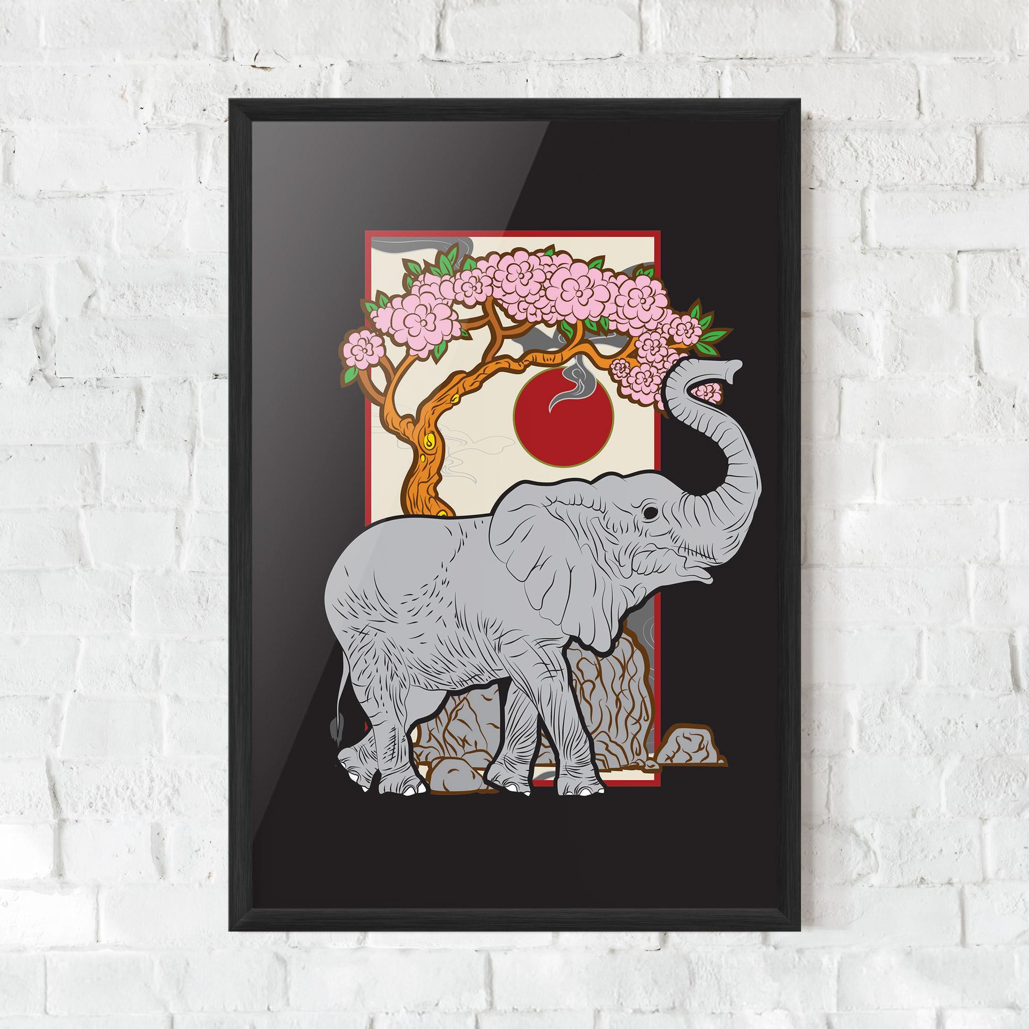 Gerahmte Poster Three Elephant mockup 0