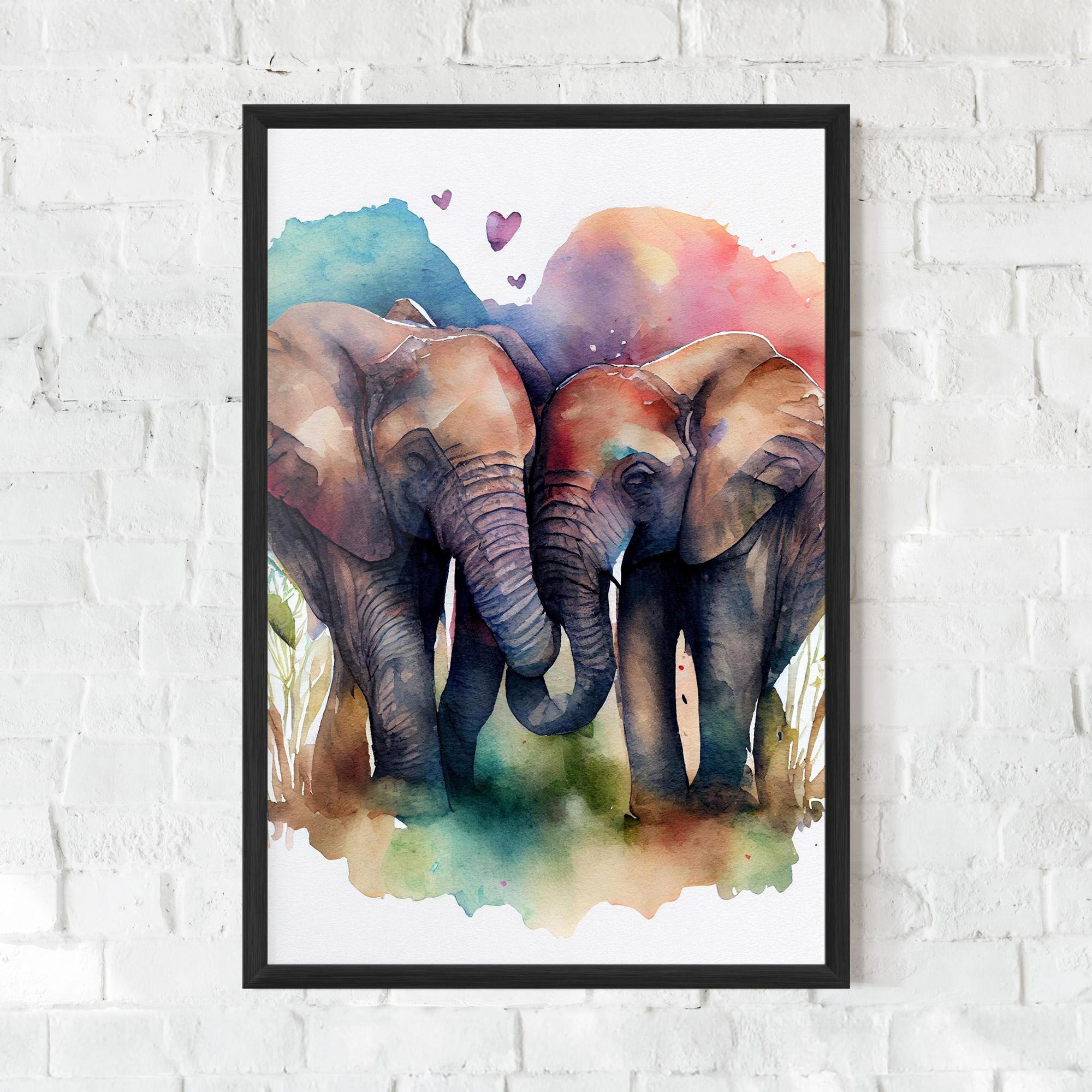 Gerahmte Poster Watercolor Love mockup 0