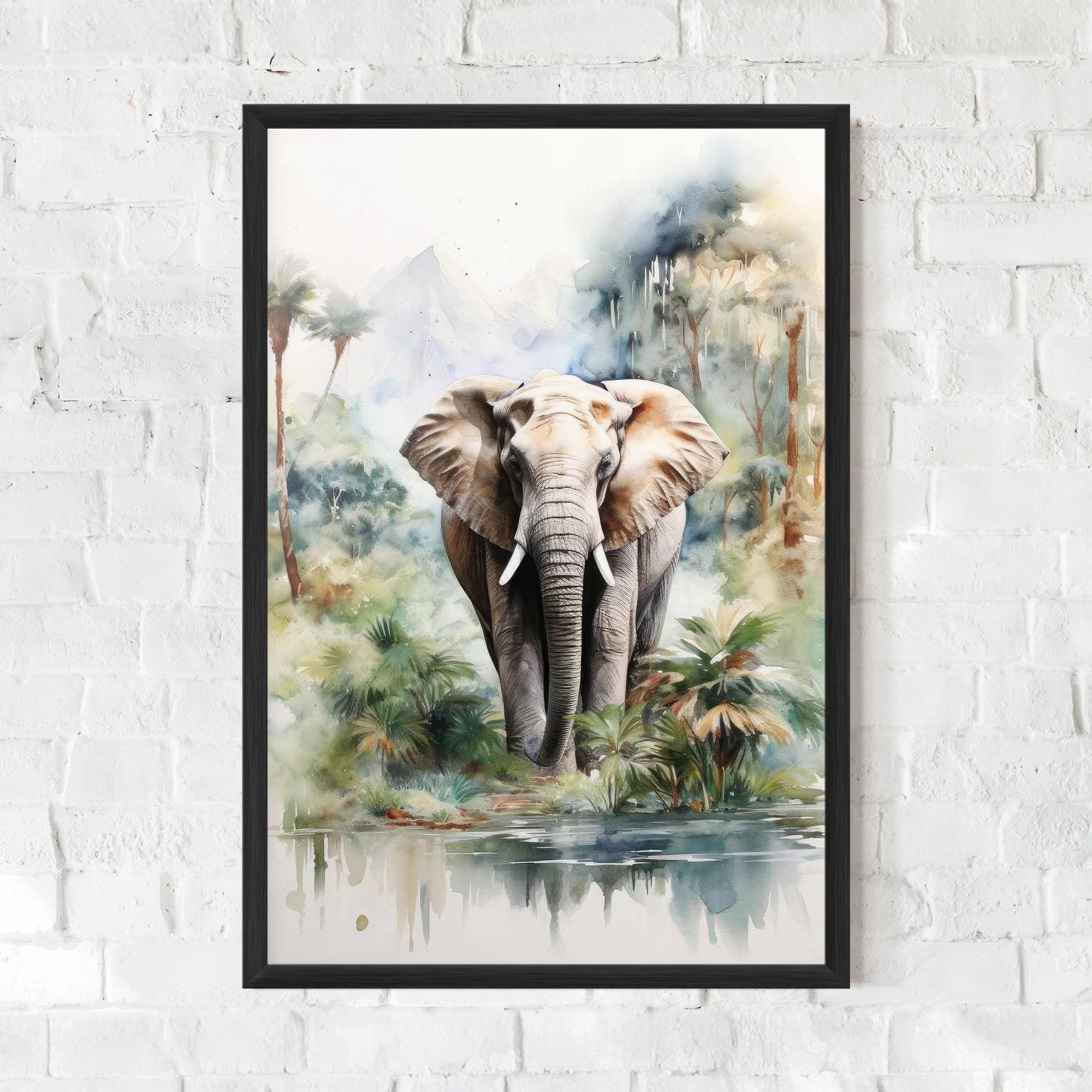 Wild Watercolor Elephant mockup 0