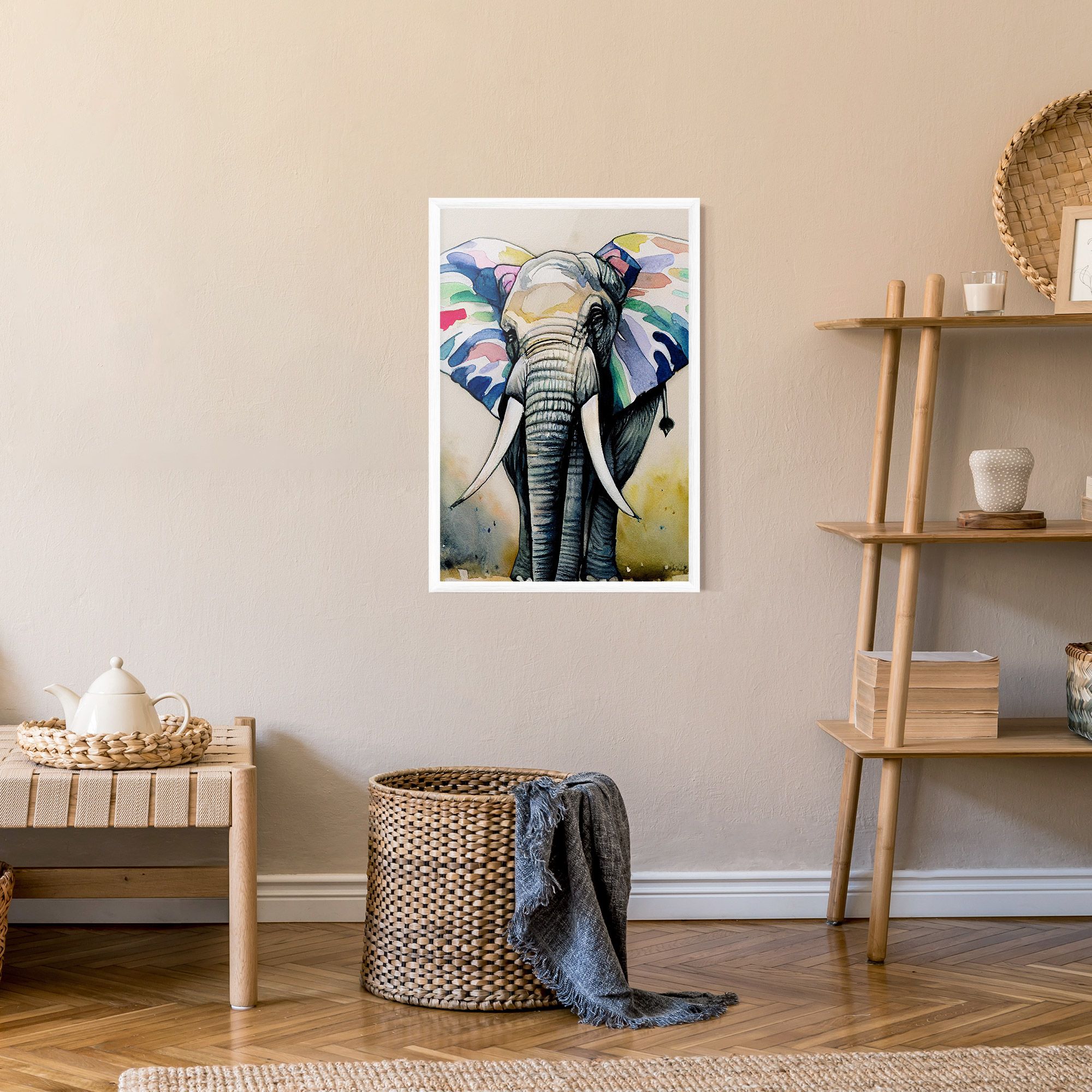 Watercolor Elephant Art mockup 9