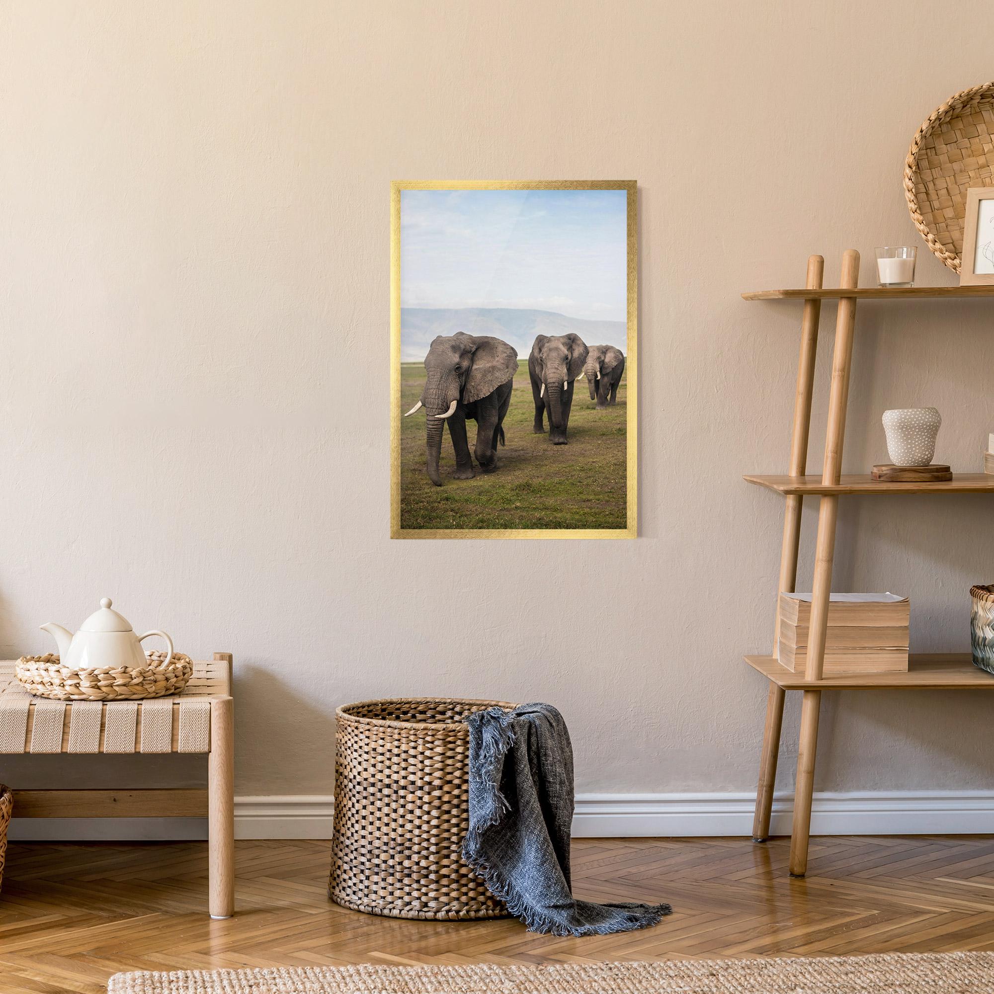 Gerahmte Poster Elephant Landscape mockup 9