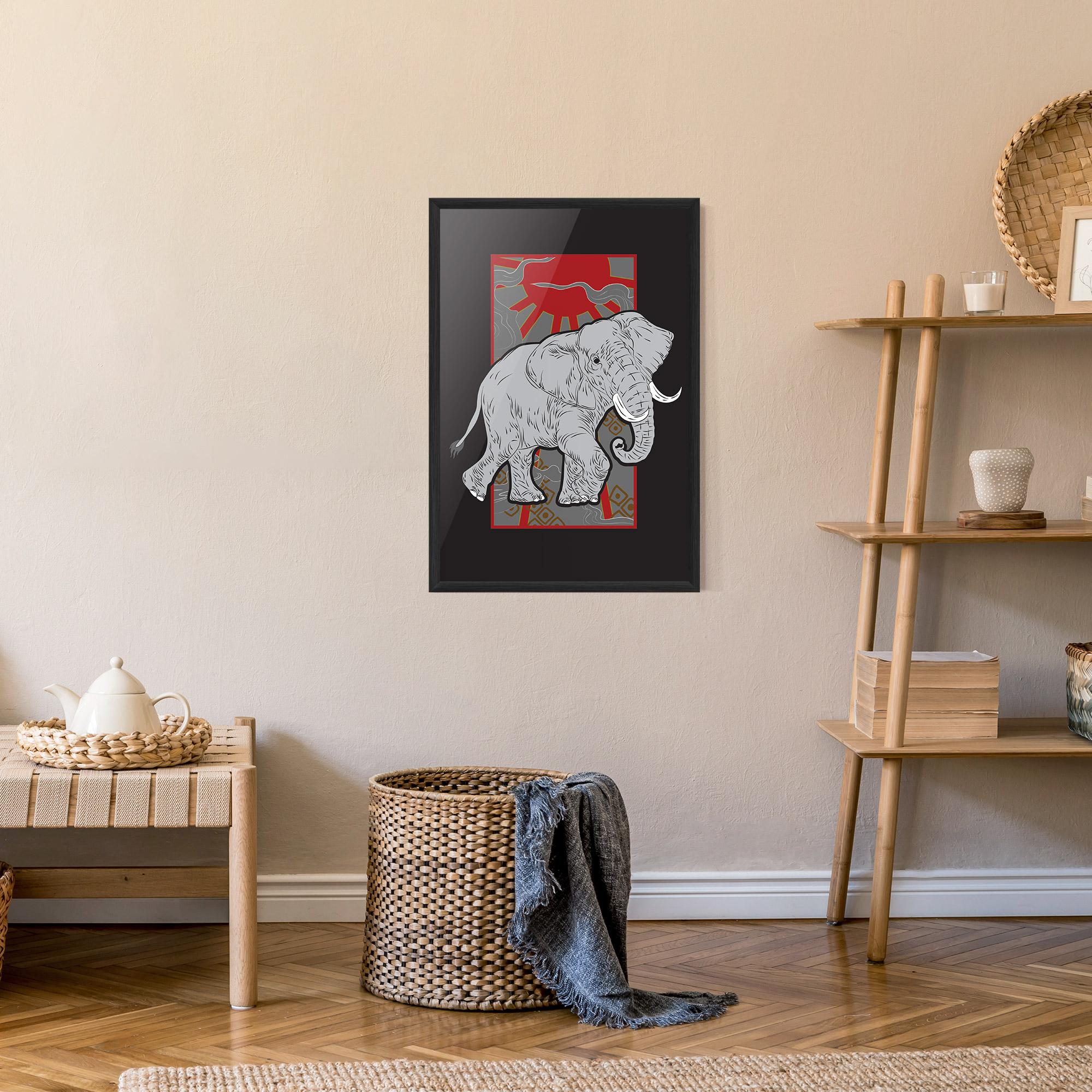Gerahmte Poster Asian Elephant mockup 9