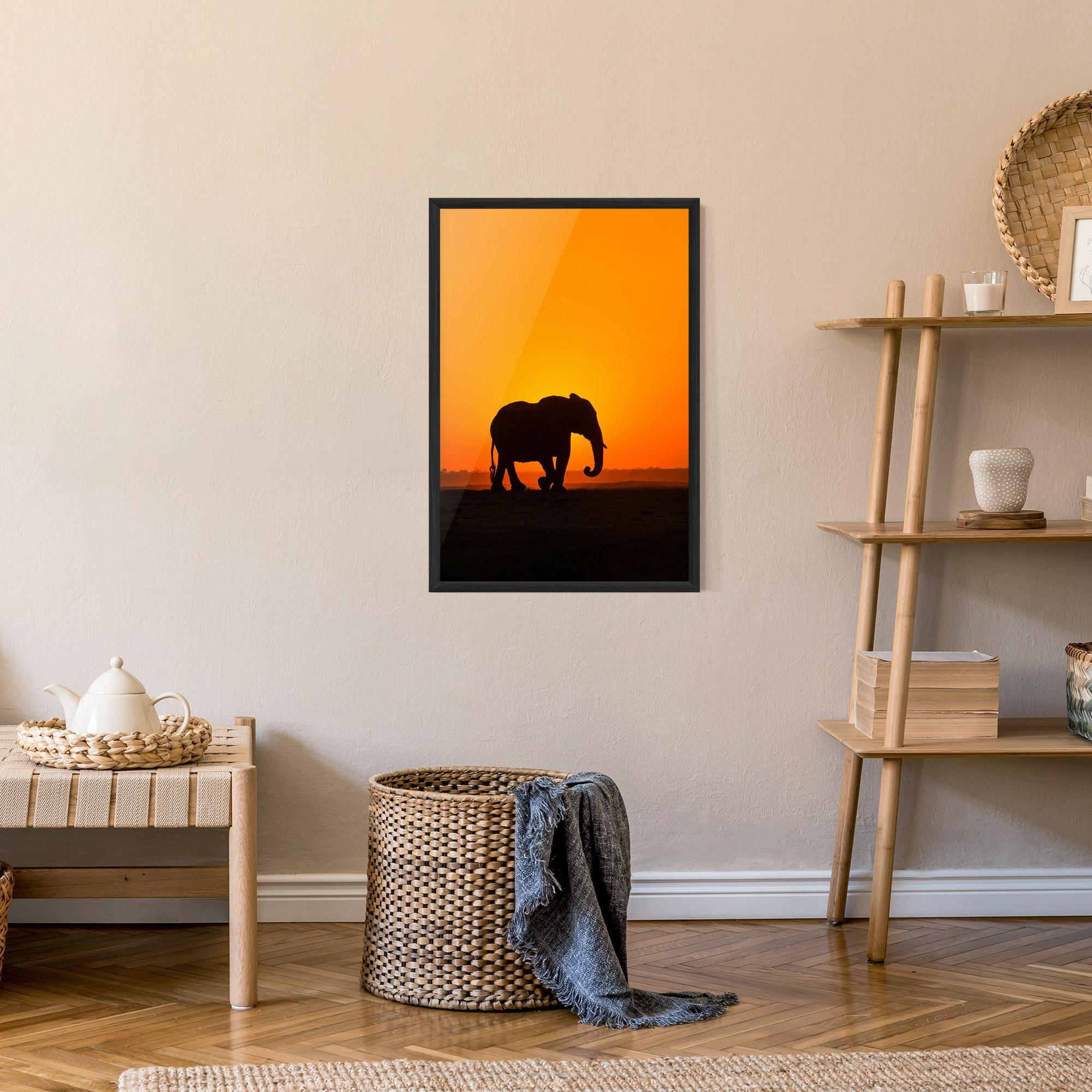 Gerahmte Poster Beautiful Elephant mockup 9