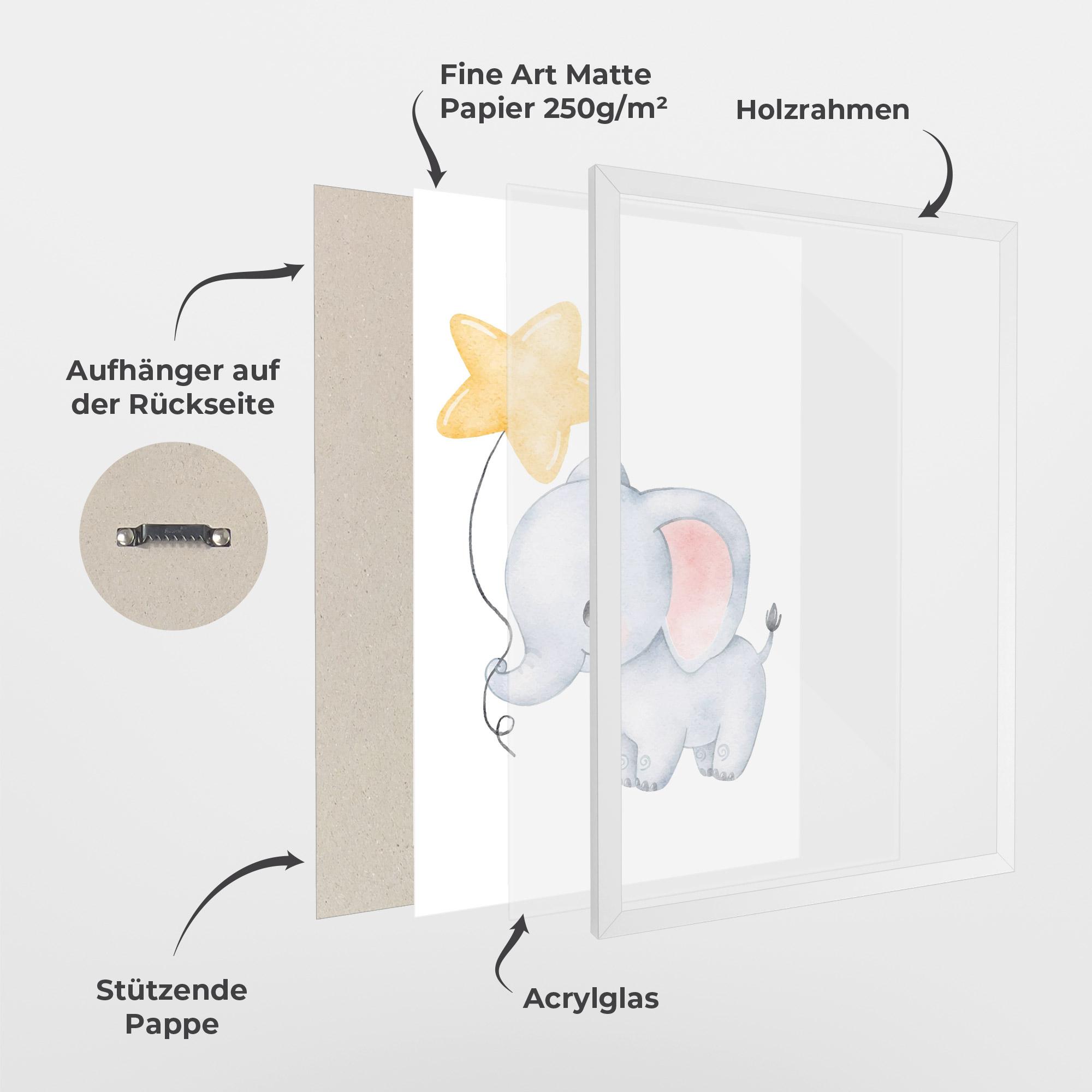 Gerahmte Poster Baby Elephant Kids mockup 1
