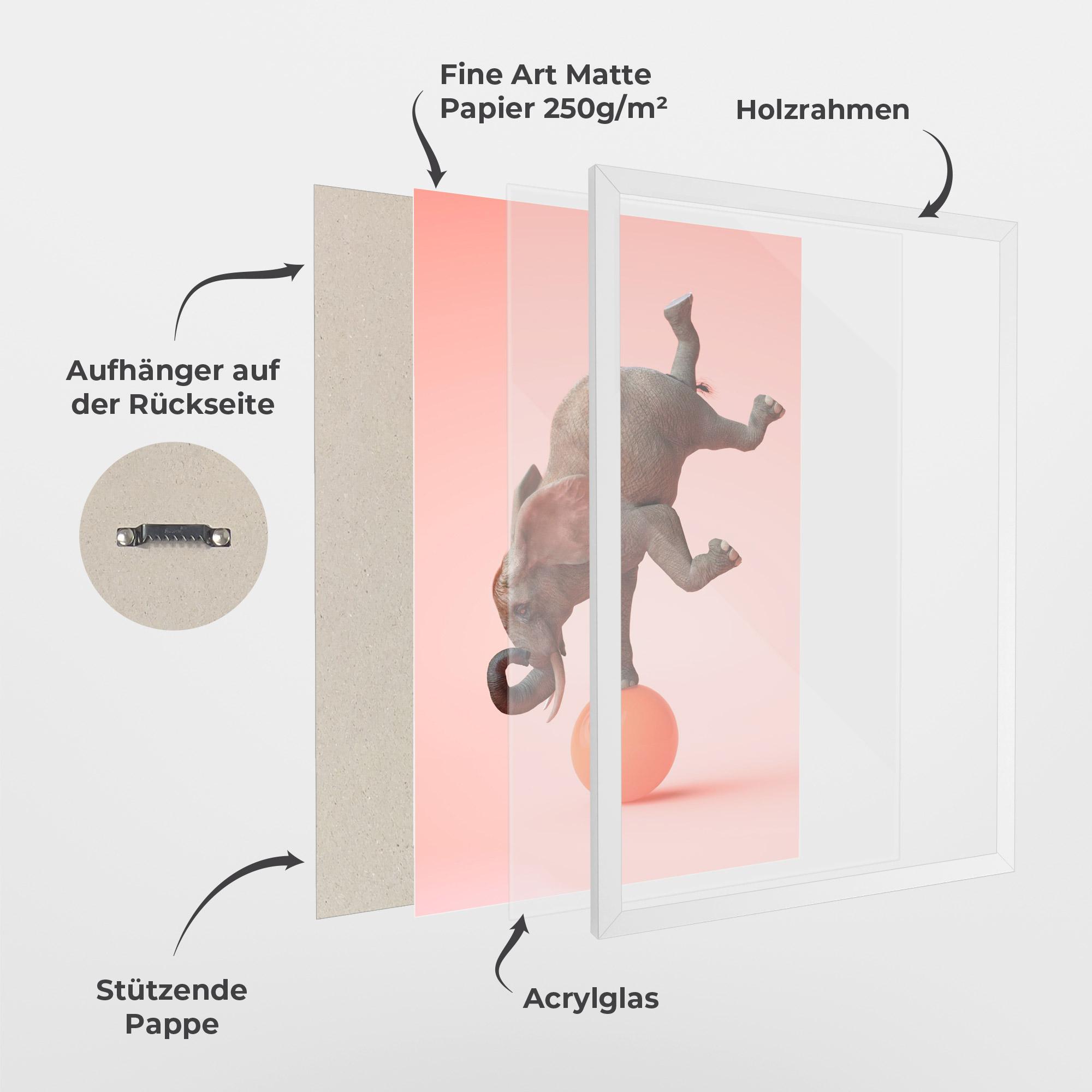 Gerahmte Poster Ball Elephant mockup 1