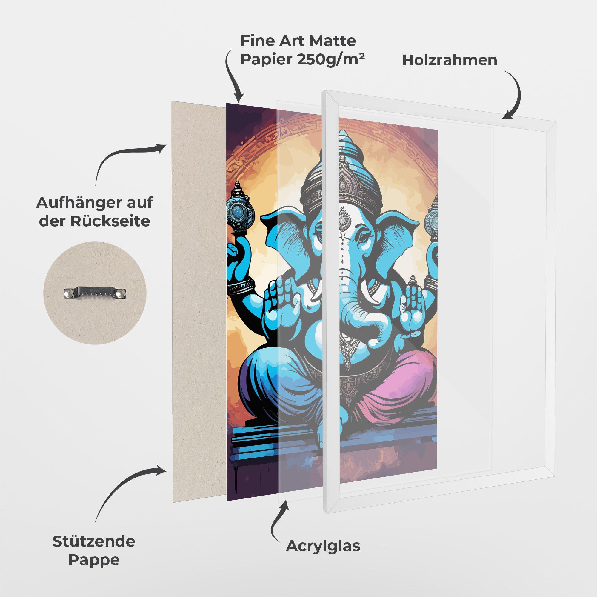 Gerahmte Poster Colorful Chaturthi mockup 1