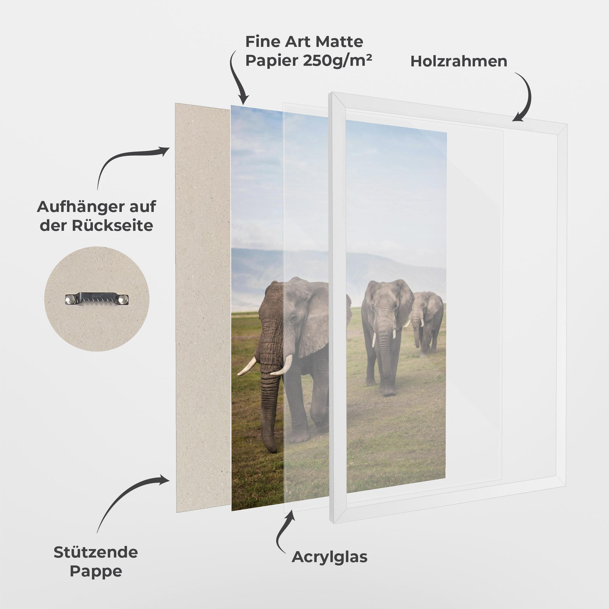 Gerahmte Poster Elephant Landscape mockup 1
