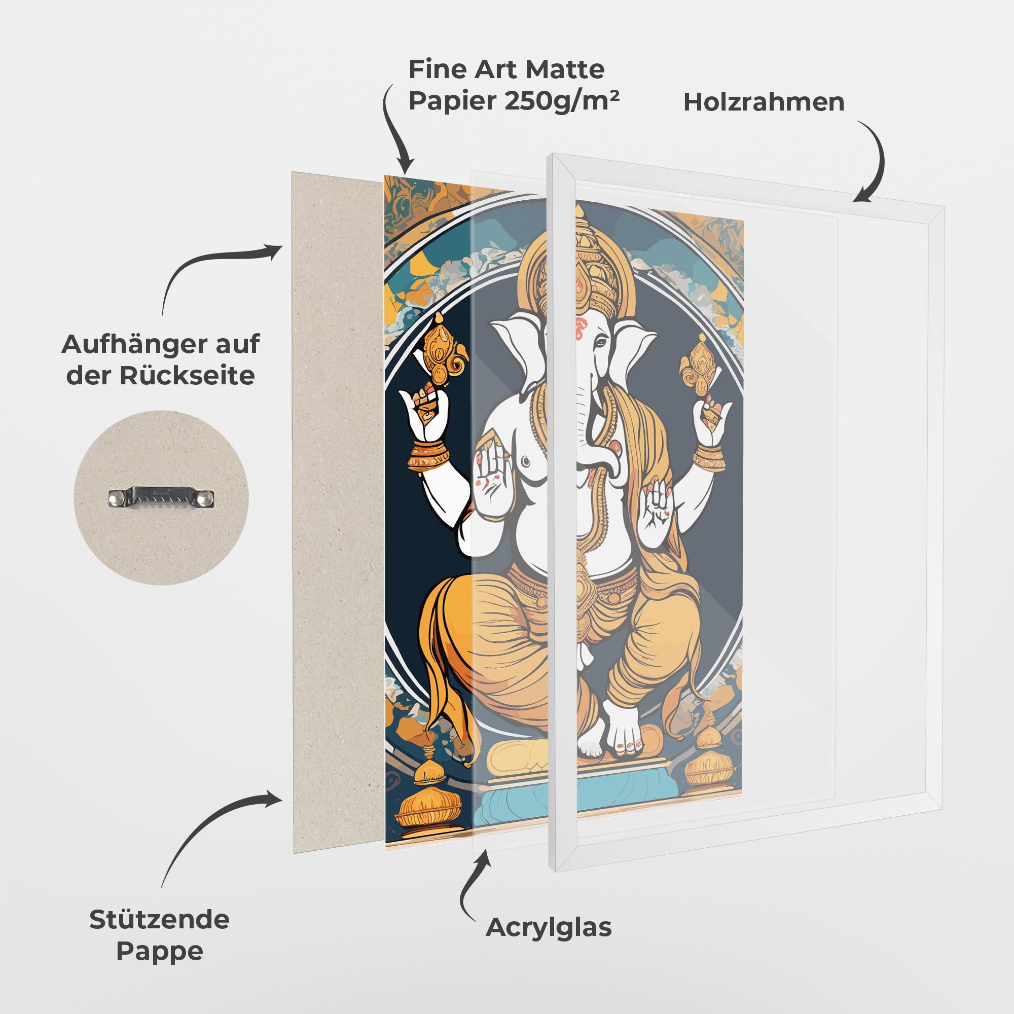 Gerahmte Poster Gold Ganpati mockup 1