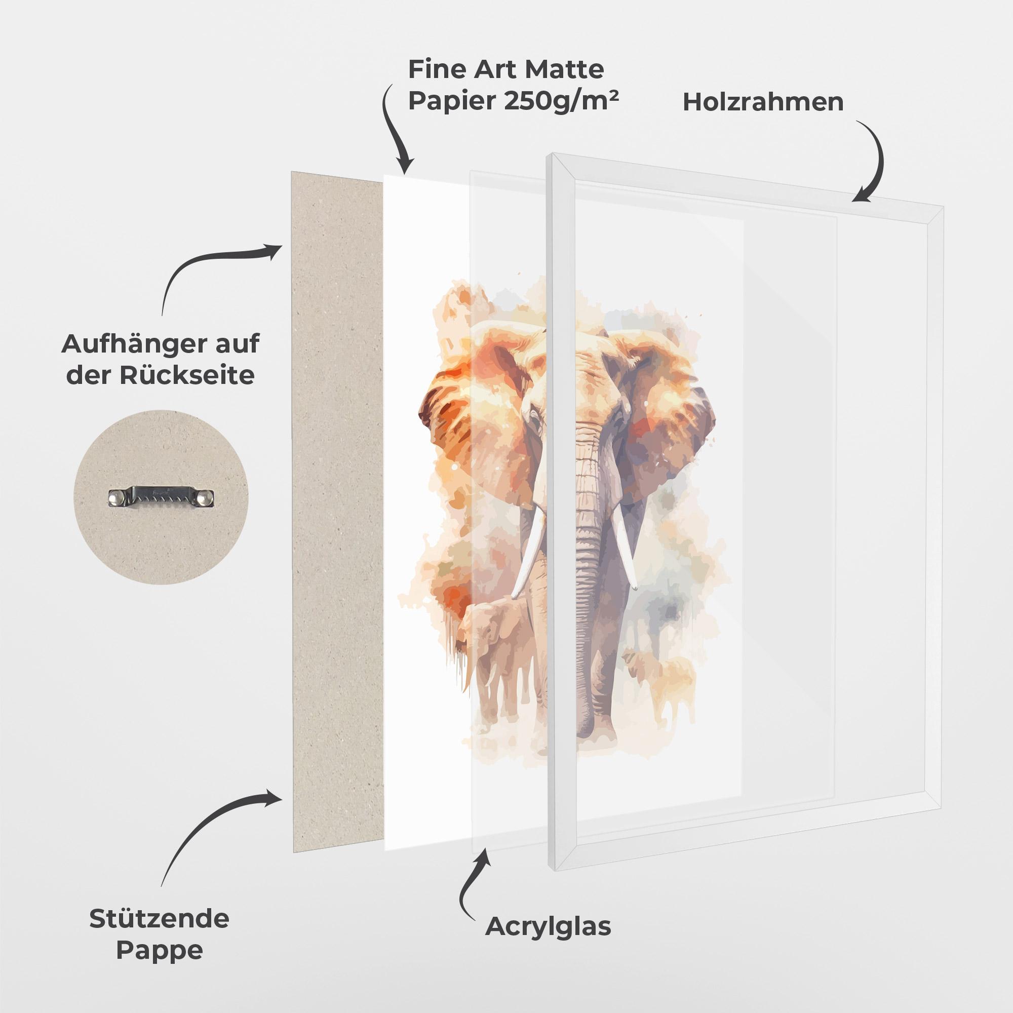 Gerahmte Poster Safari Animal mockup 1