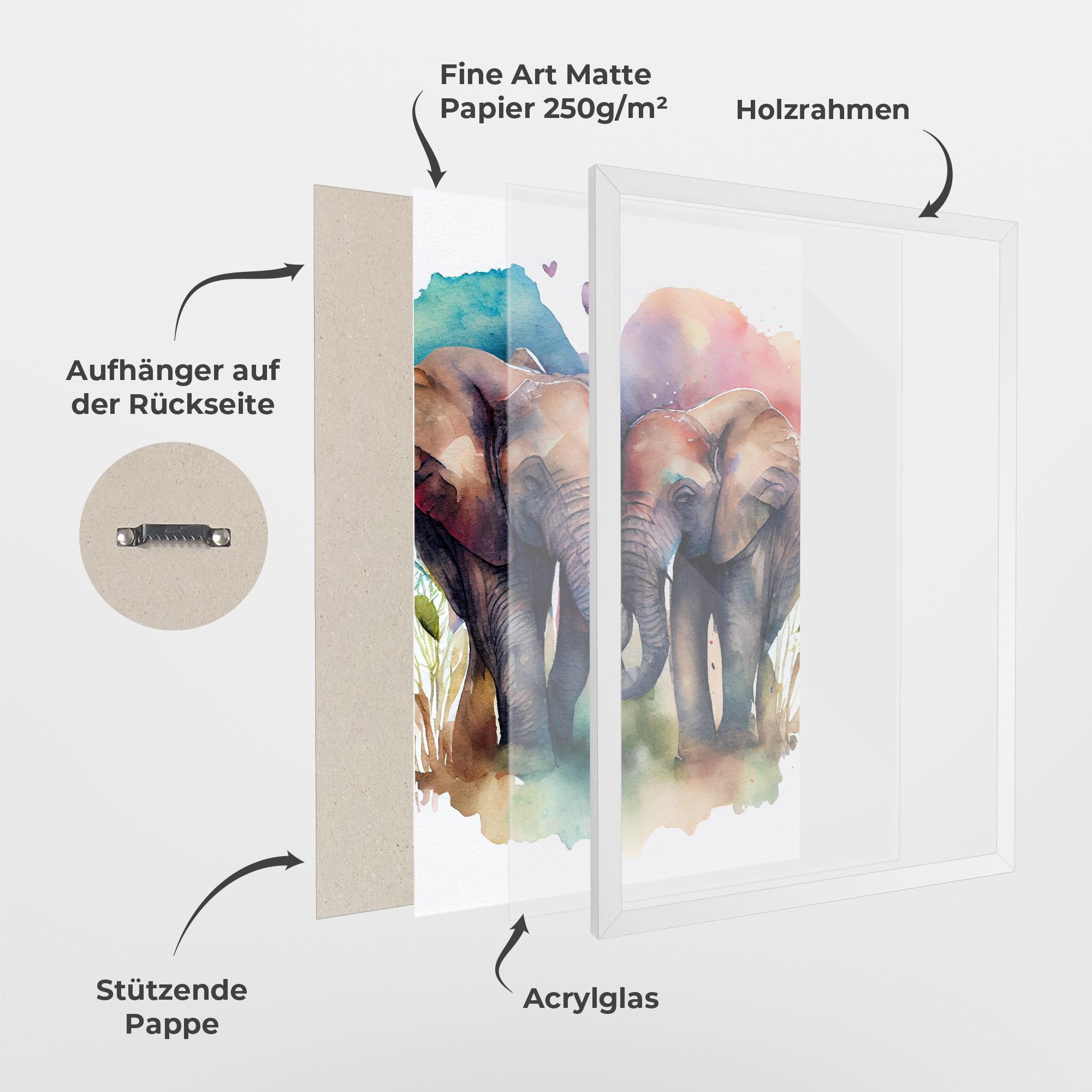 Gerahmte Poster Watercolor Love mockup 1