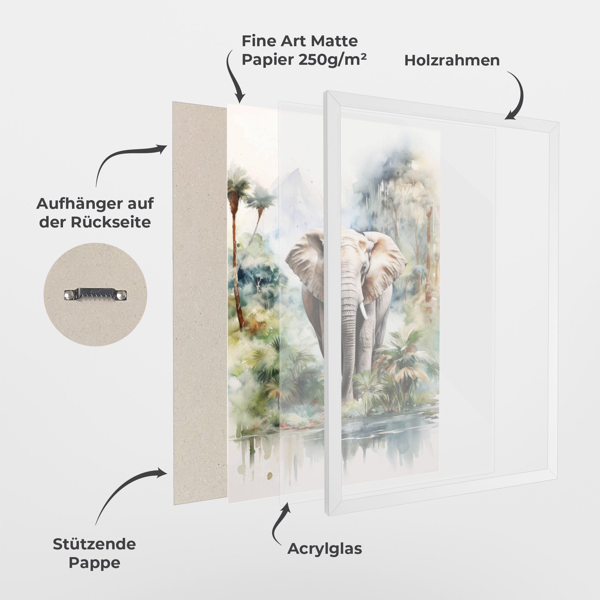 Wild Watercolor Elephant mockup 1