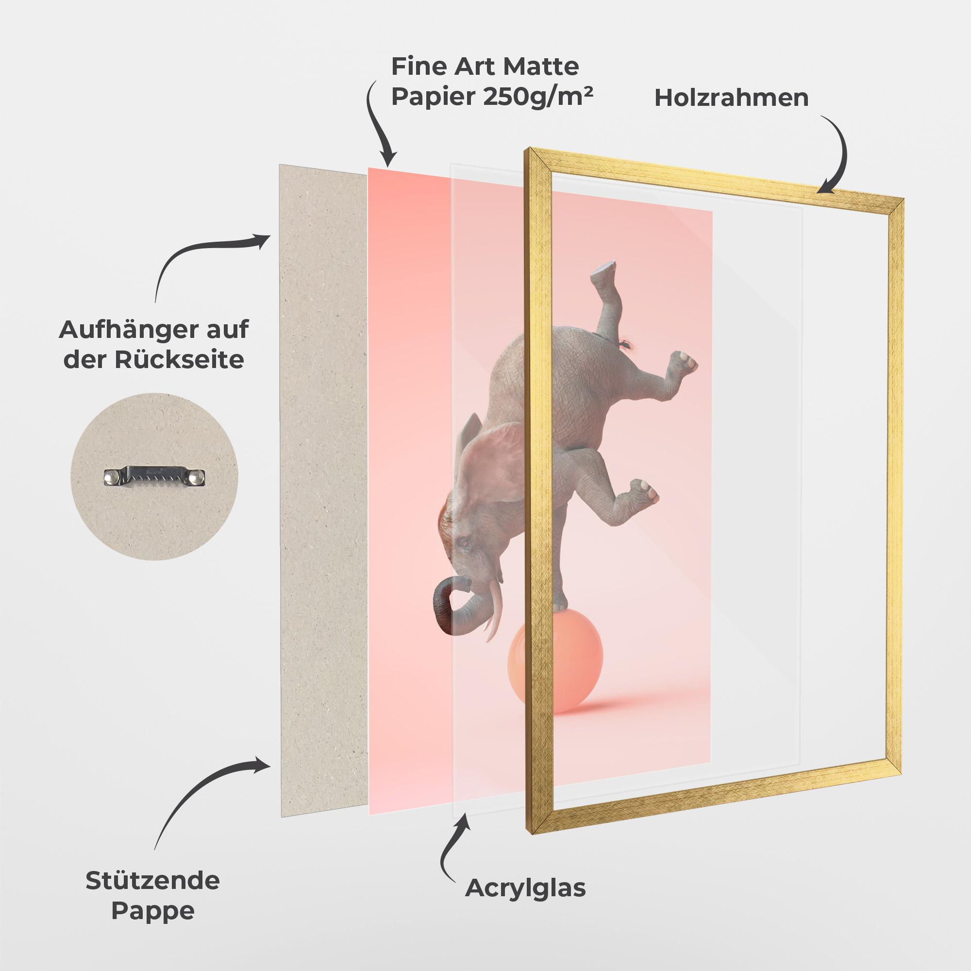 Gerahmte Poster Ball Elephant mockup 1