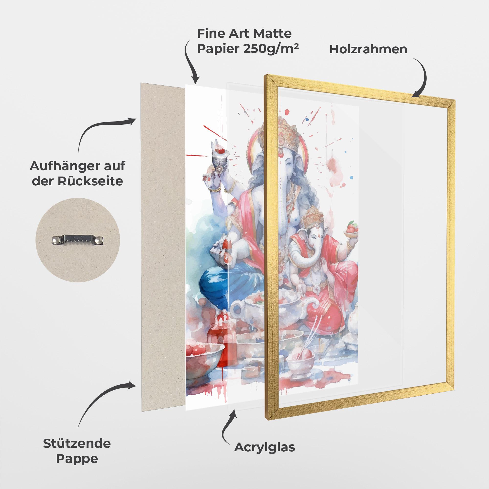 Gerahmte Poster Durga Puja Festival mockup 1