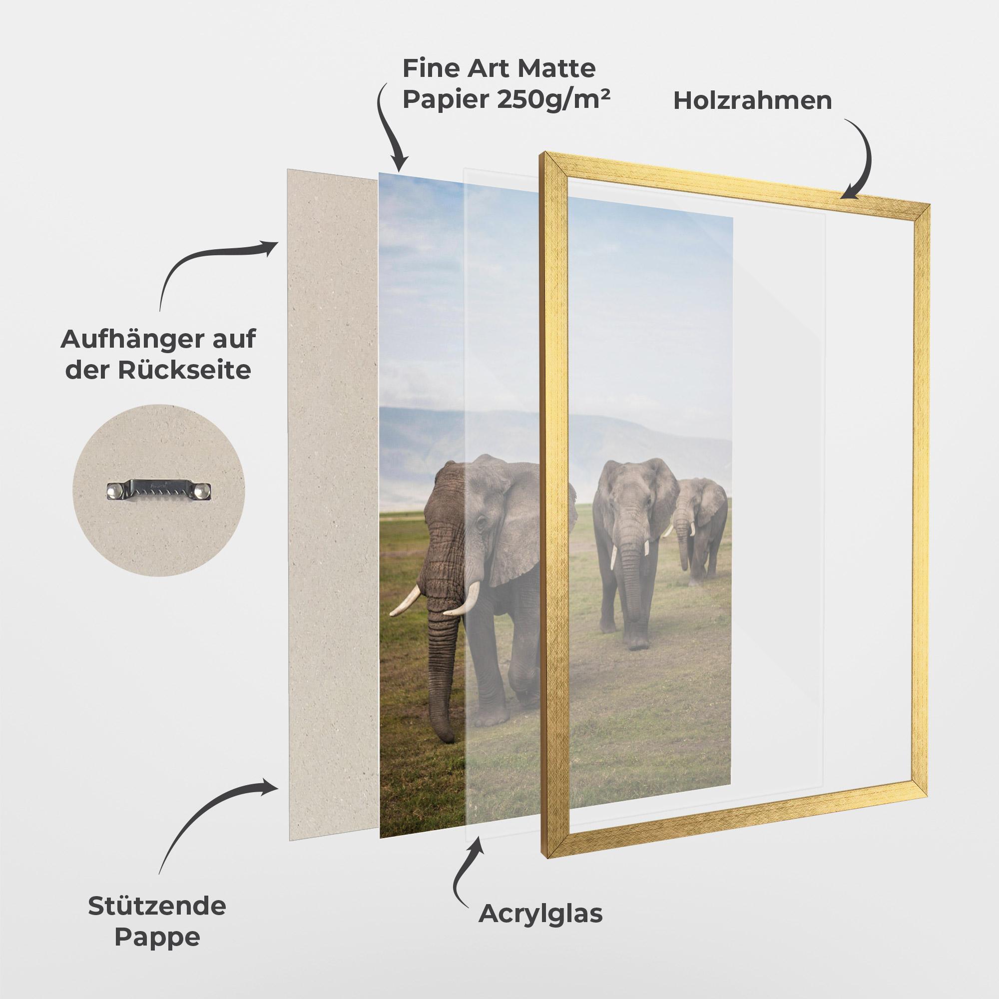 Gerahmte Poster Elephant Landscape mockup 1