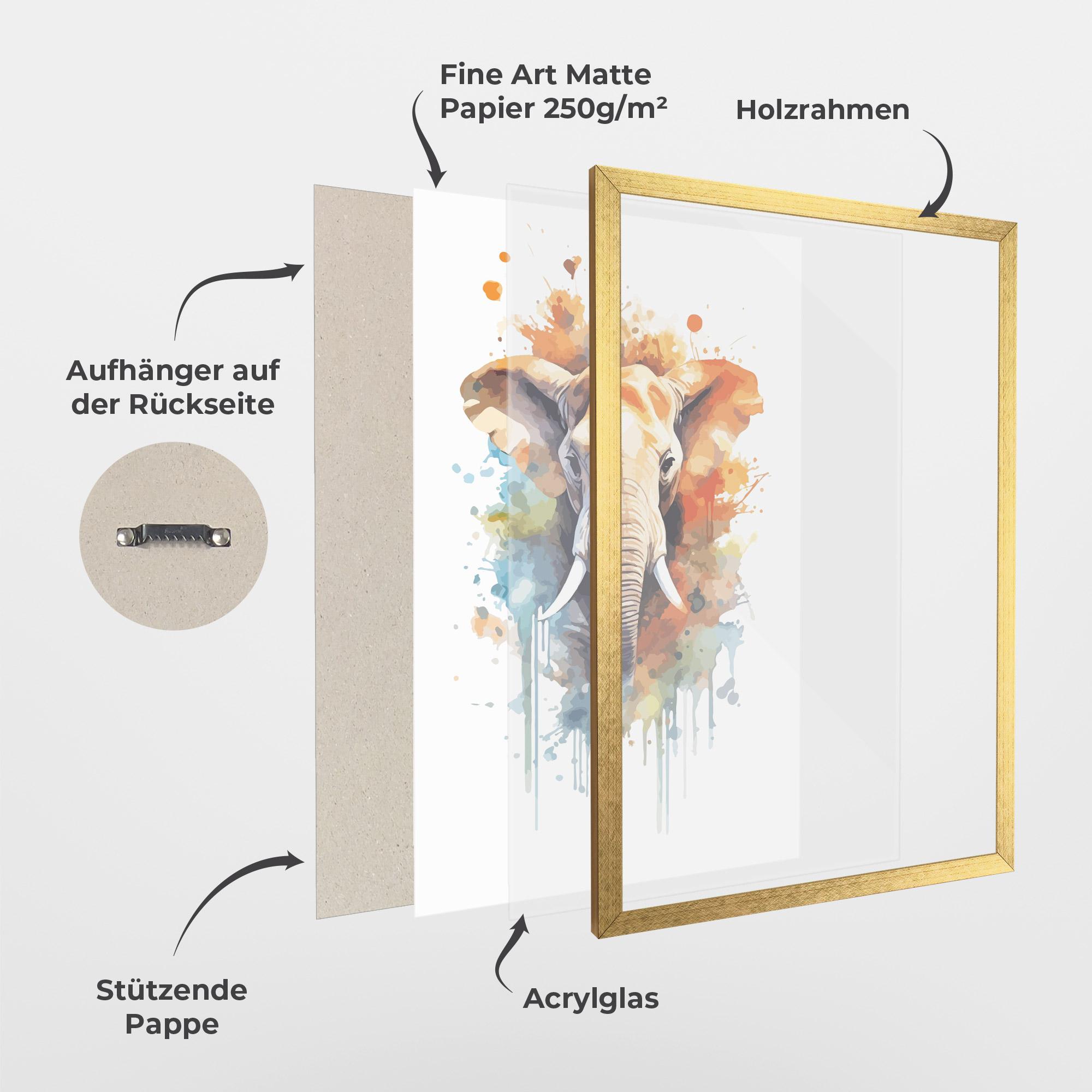 Gerahmte Poster Safari Animal Art mockup 1