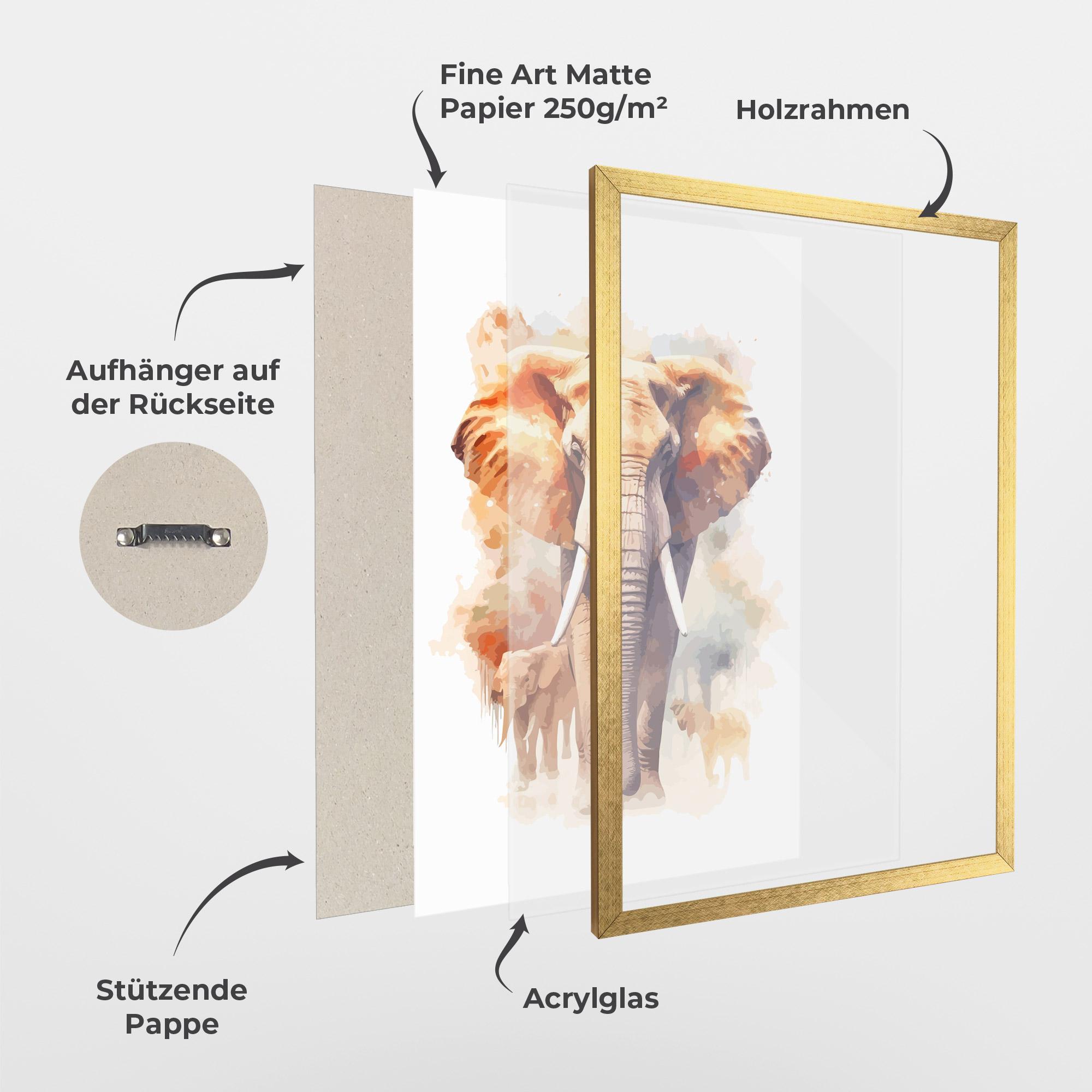 Gerahmte Poster Safari Animal mockup 1