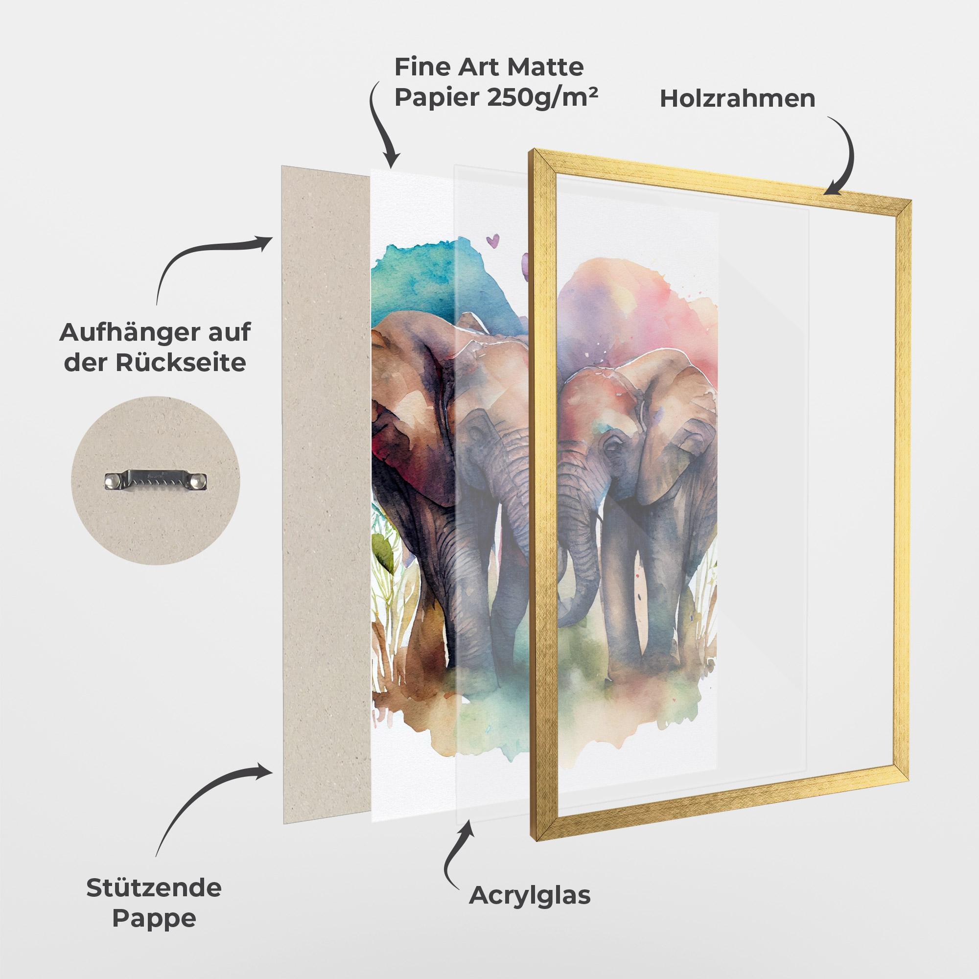 Gerahmte Poster Watercolor Love mockup 1