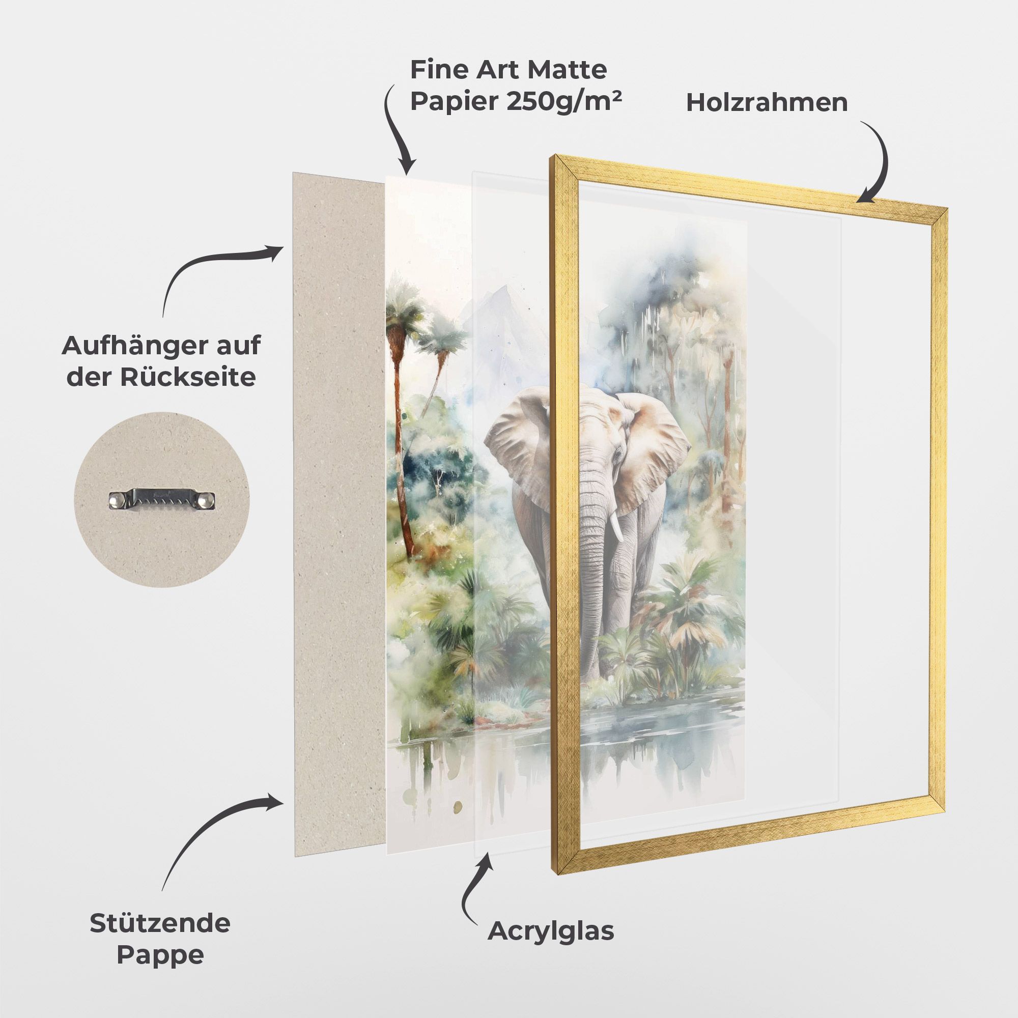 Wild Watercolor Elephant mockup 1