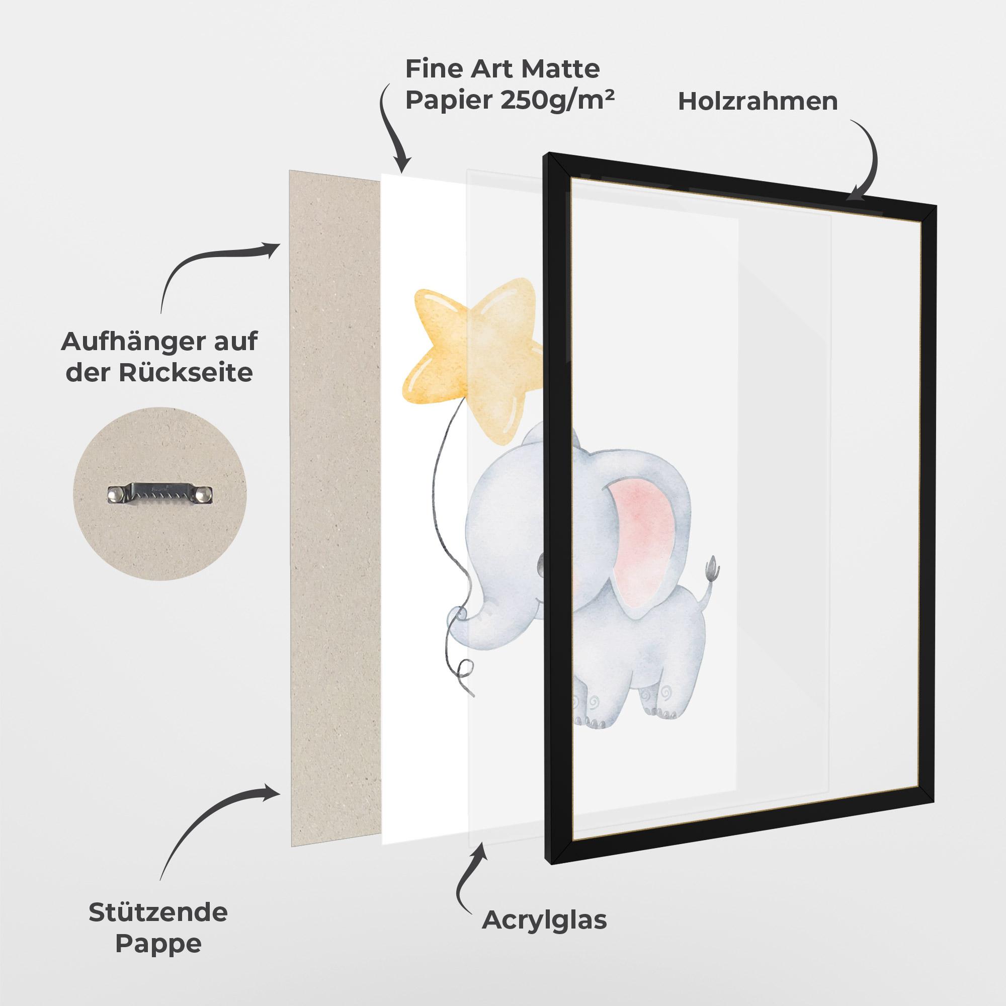 Gerahmte Poster Baby Elephant Kids mockup 1