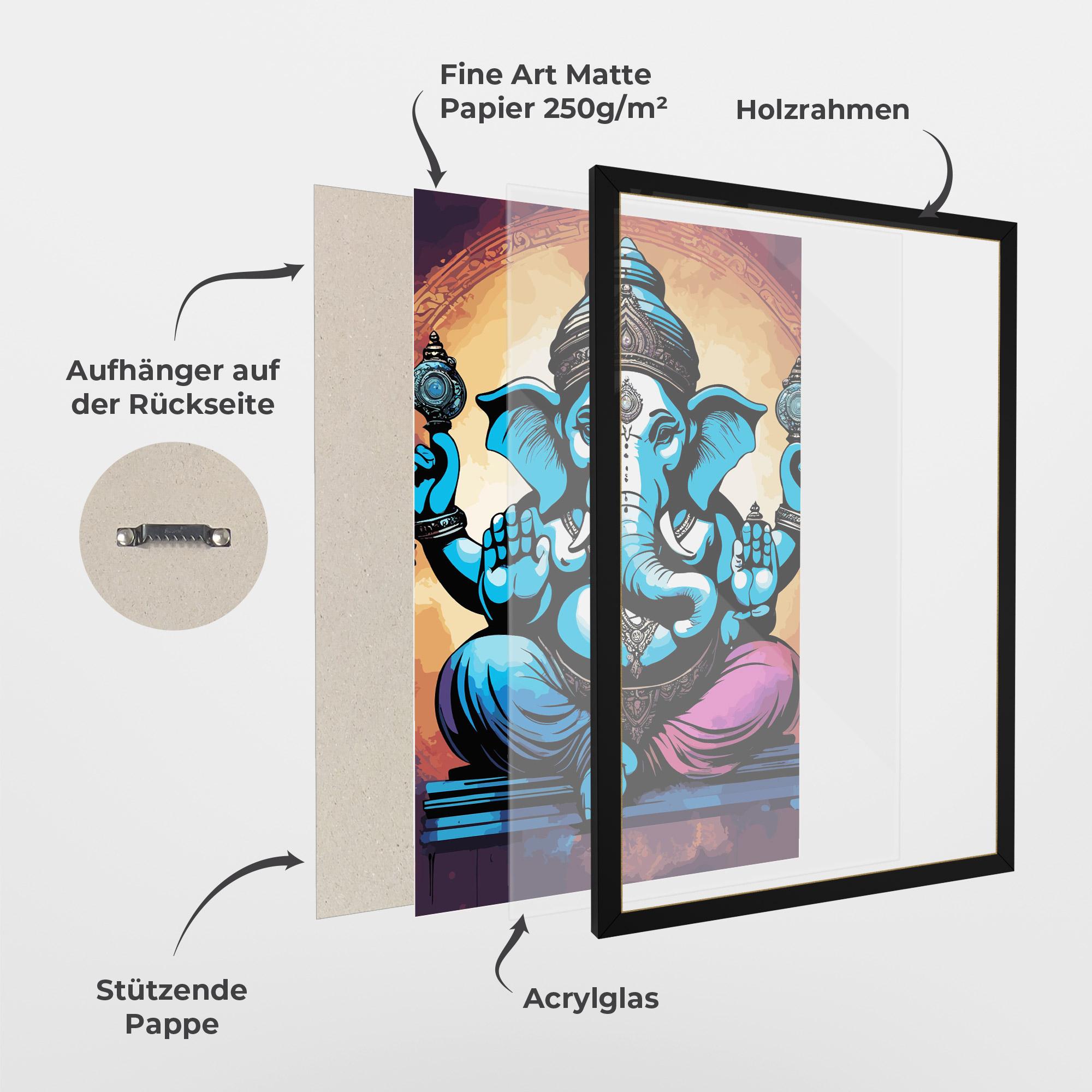 Gerahmte Poster Colorful Chaturthi mockup 1