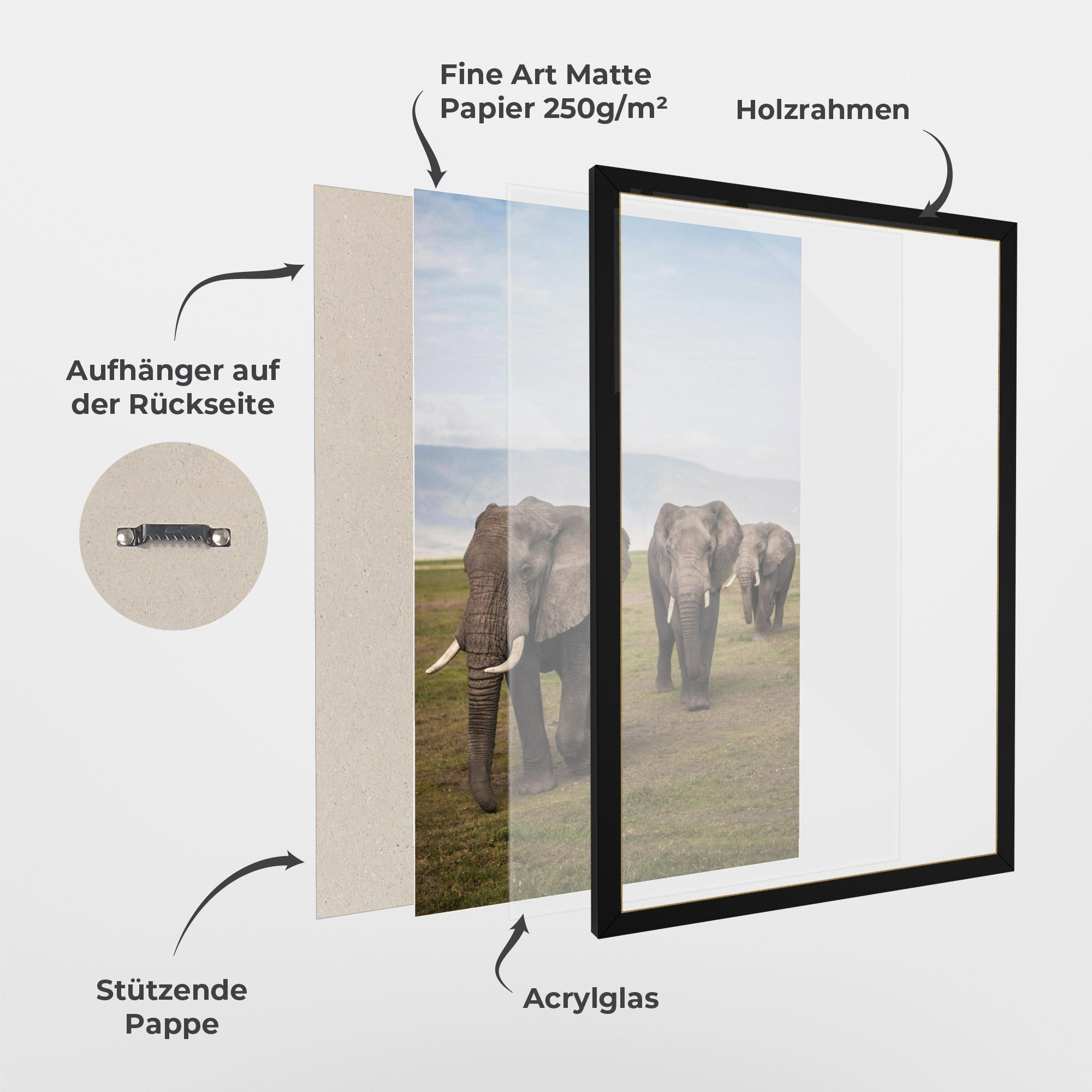 Gerahmte Poster Elephant Landscape mockup 1