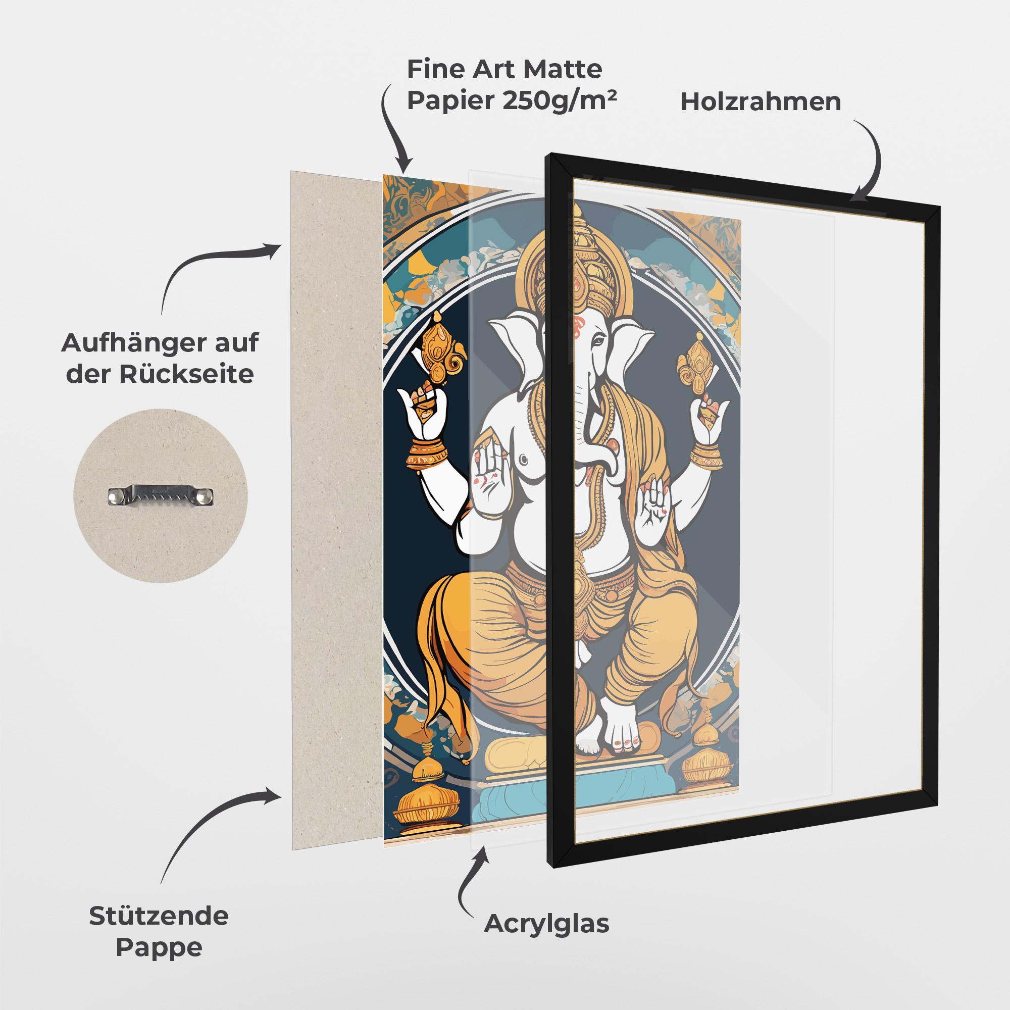 Gerahmte Poster Gold Ganpati mockup 1