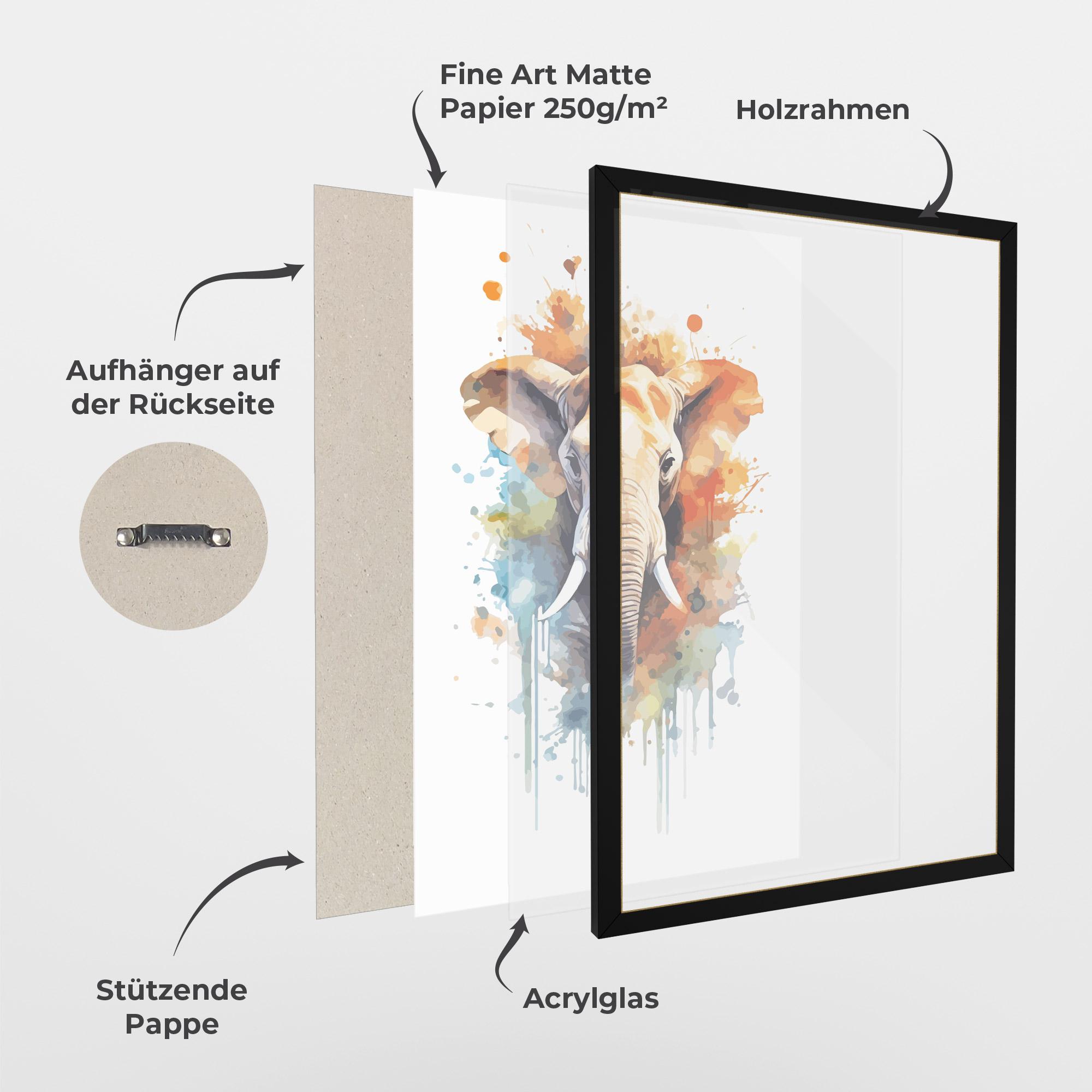 Gerahmte Poster Safari Animal Art mockup 1