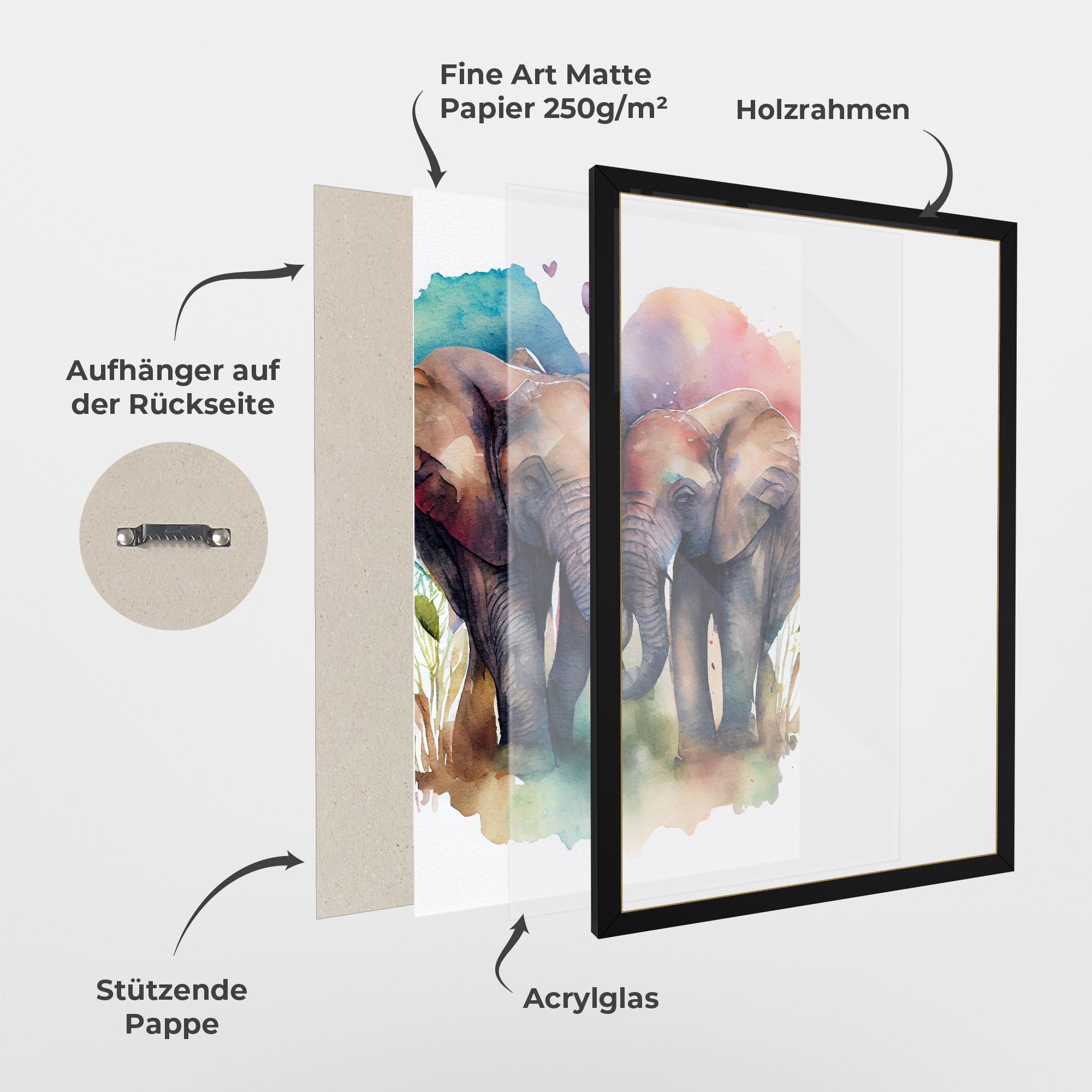 Gerahmte Poster Watercolor Love mockup 1