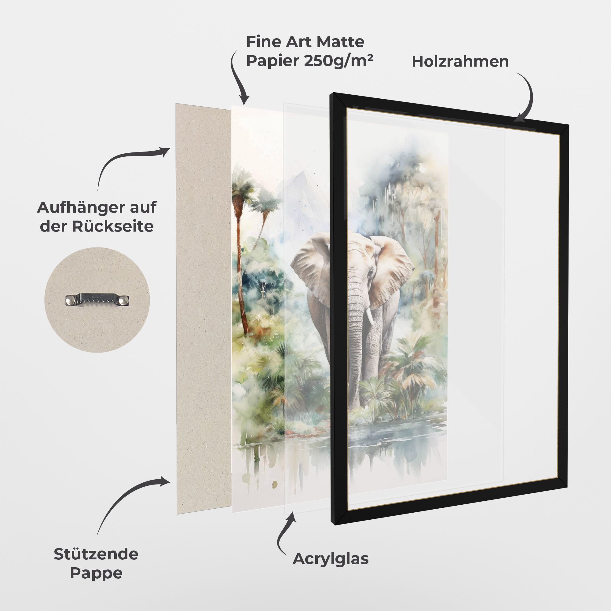 Wild Watercolor Elephant mockup 1