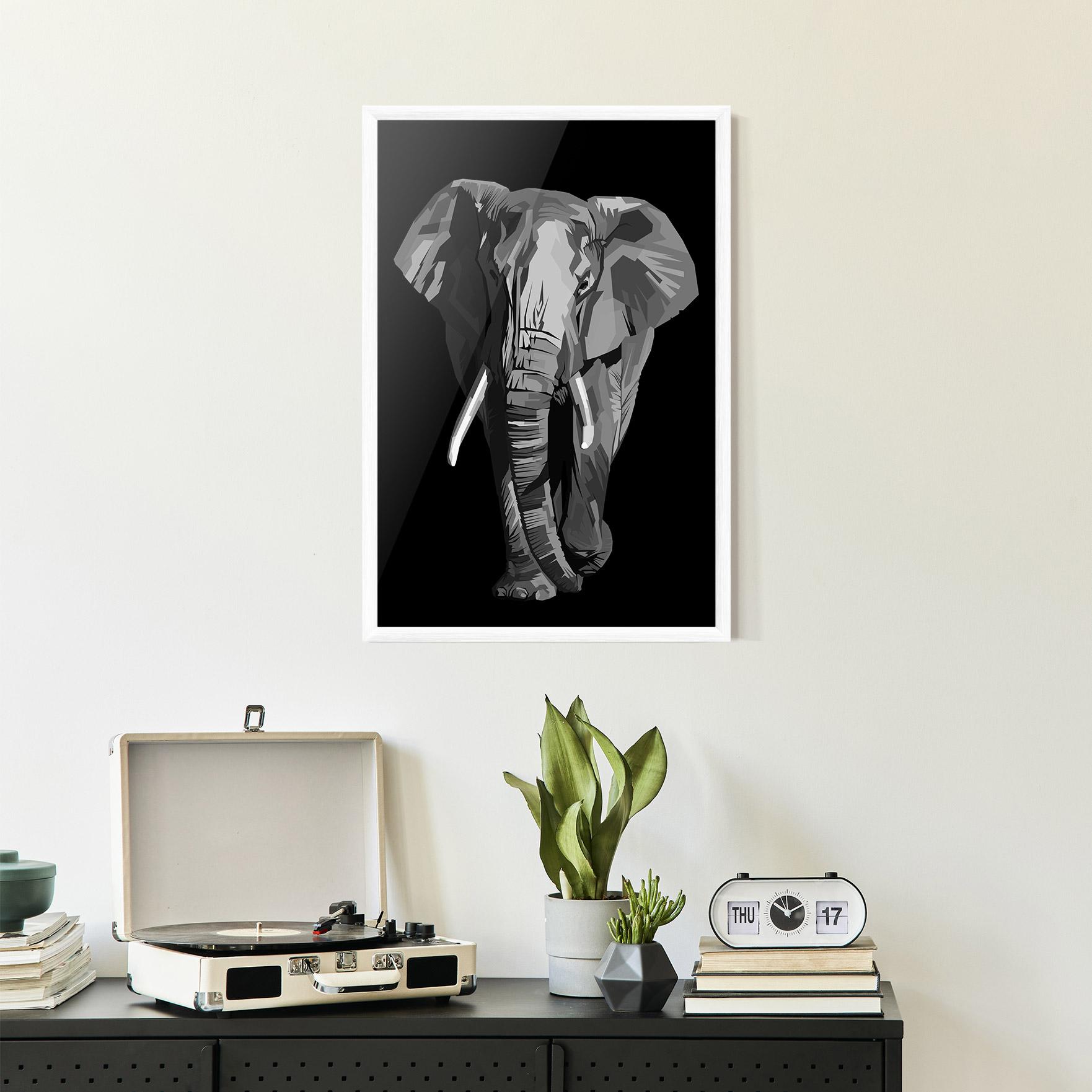 Gerahmte Poster Beautiful Grey Elephant mockup 2